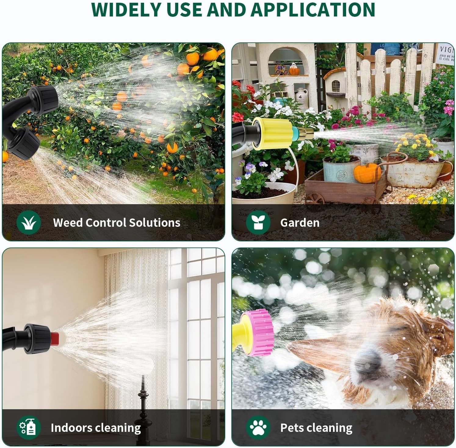 2.1 Gallon/8L Backpack Sprayer, Electric Garden Sprayer, 3 Mist Nozzles, Retractable Wand, Adjustable Shoulder Strap,Weed Sprayers in Lawn & Garden (Green) image number 4