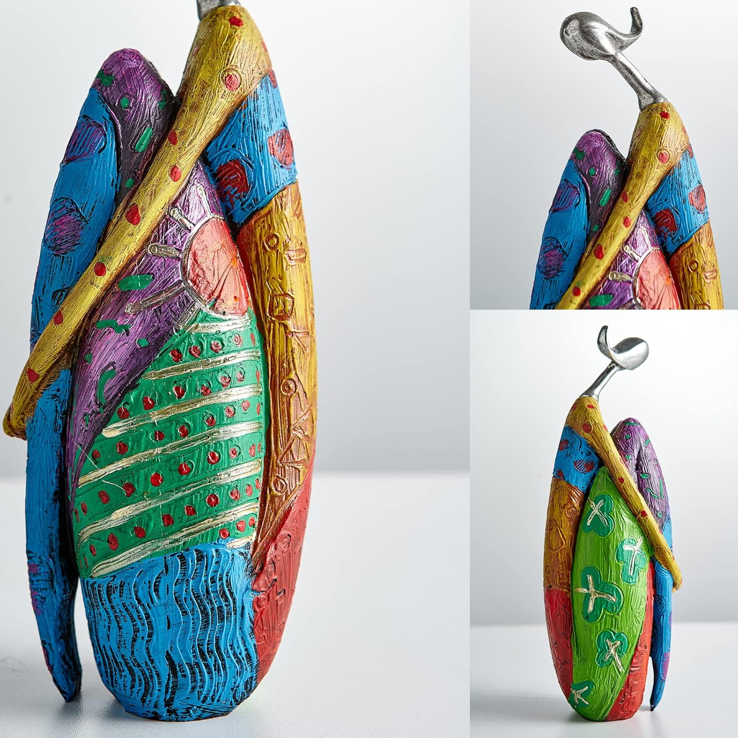 Octdays Art Female Sculpture Figurines, Abstract Woman Statue for Home Decor, Colorful Decorations for Living Room Shelf Office Cabinet Accents- A image number 6