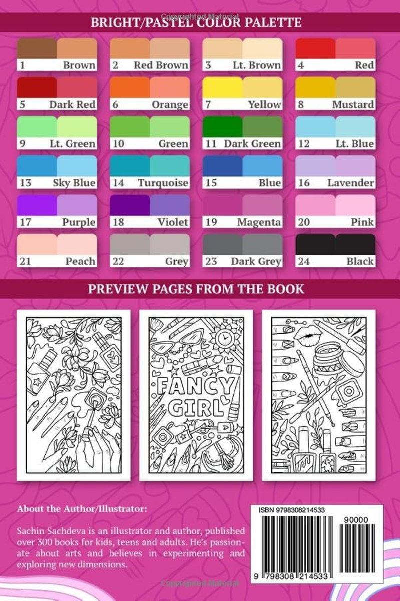 Nail Art Fashion Vibes: Color by Numbers Coloring Book for Adults and Teens Featuring Positive Affirmations, Self Love Designs for Stress Relief and Relaxation image number 1
