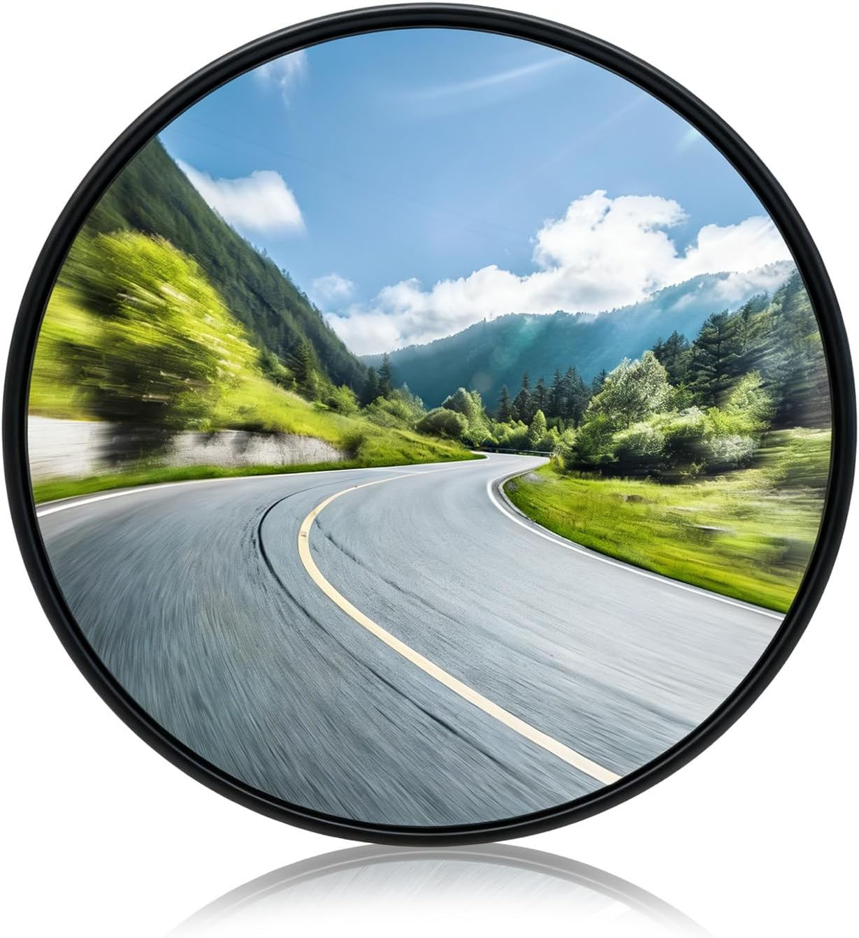 12" Acrylic Convex Mirror, Adjustable Wide Angle View Traffic Mirror for Enhanced Security Coverage in Rooms, Offices, Warehouses, Parking Lots, and Addressing Corner Blind Spot Areas(Black) image number 1