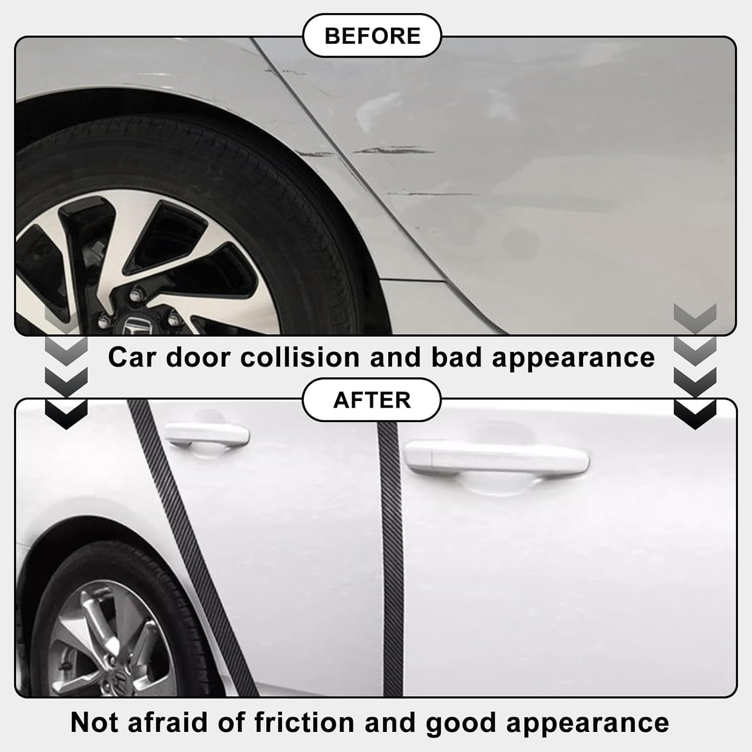 Universal Car Door Edge Guard Door Sill Protector, Automotive Anti-Collision Strip for Car Door Edge/Front and Rear Bumper/Door Sill Protector, Fits for Most Car, Black (5Cmx10M / 2In X 33Ft) image number 5