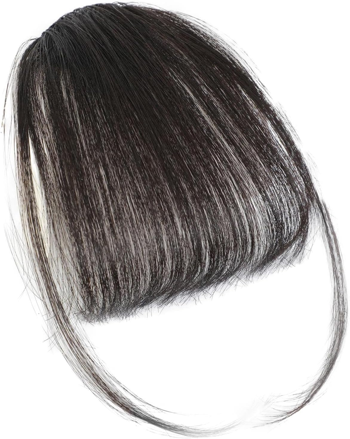 Clip Bangs Human Hair, French Bangs Clip Fake Bangs Fringe, Clip Air Bangs, Neat Bangs Hair Extension, Natural Color Fringe Hairpieces Hair Bangs for Daily Wear