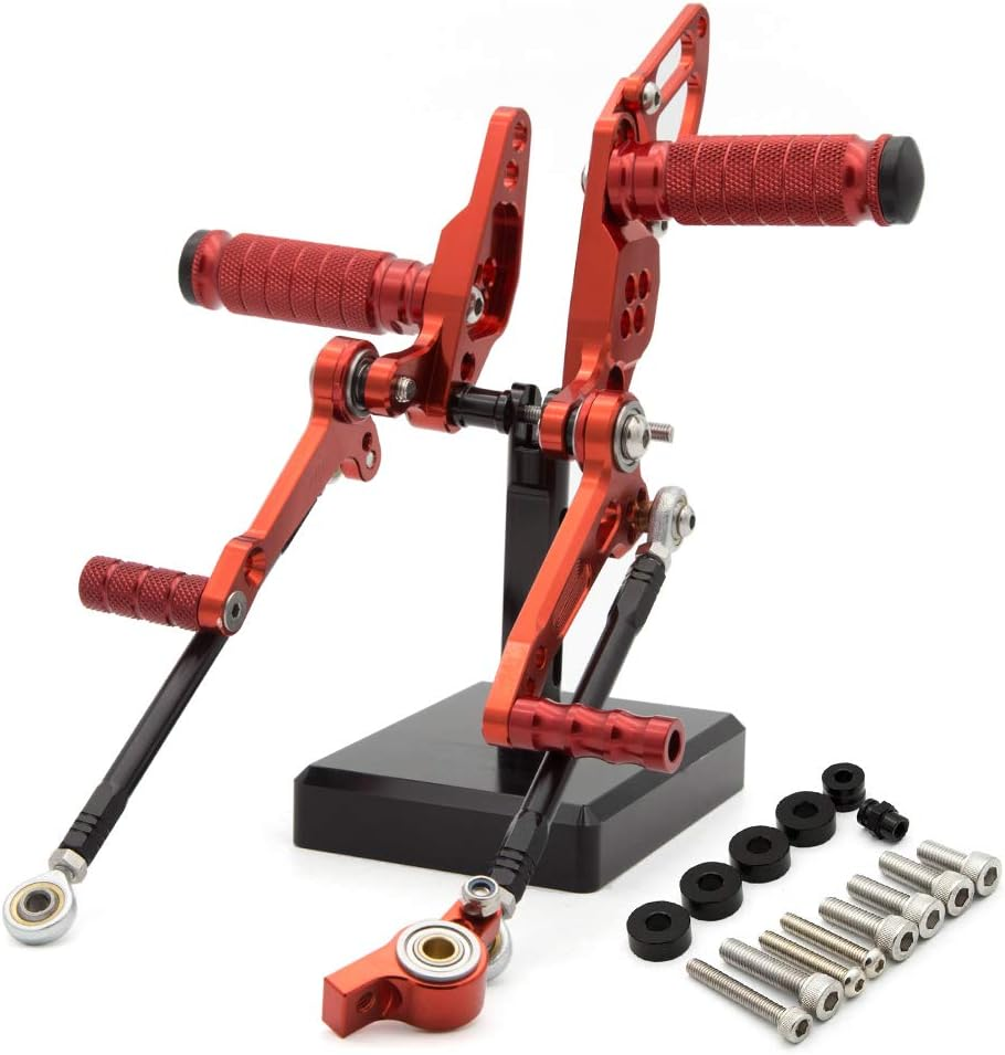 FXCNC CNC Billet Motorcycle Rearset Foot Pegs Rear Set Footrests Fully Adjustable Foot Boards Compatible with STREETFIGHTER 848 1100 Gray image number 5