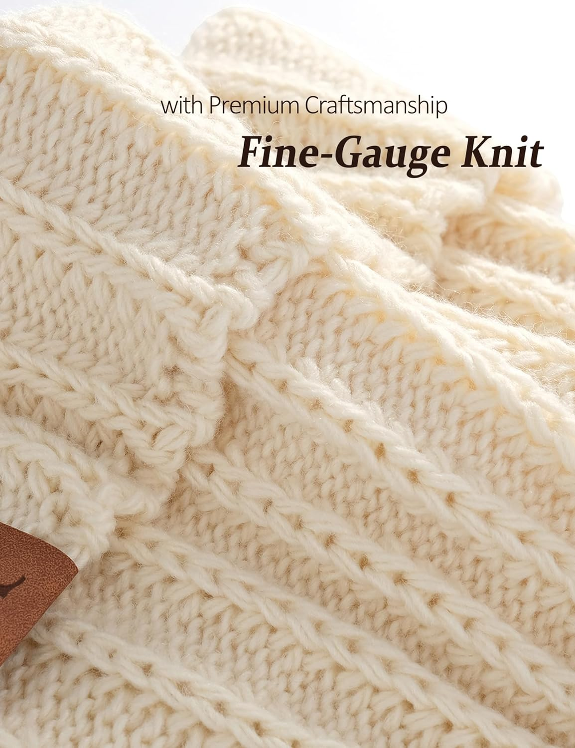 Womens Winter Hat with Pom Pom, Knit Fleece Beanie Hats for Women Cold Weather, Warm Toboggans Cap - Black image number 7