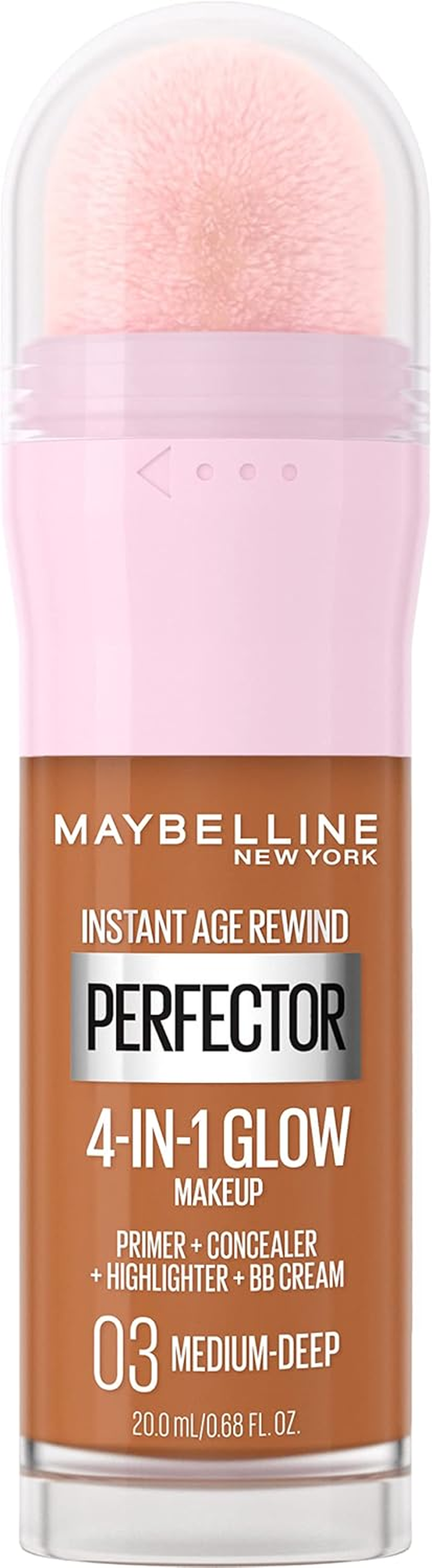 Maybelline Instant Age Rewind Instant Perfector 4-In-1 Glow Makeup - Primer, Concealer, Highlighter and BB Cream in 1, Fair/Light, 0.68 Fl Oz - Deep image number 6