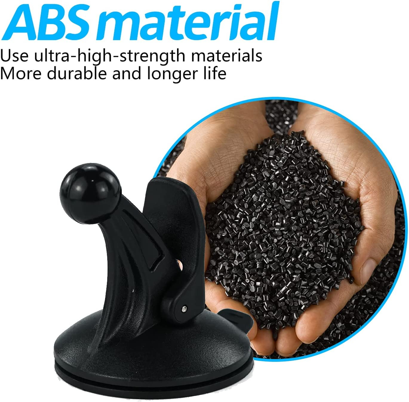 EKIND Replacement Cradle and Removable Car Windscreen Windshield Suction Cup Mount 17Mm Swivel Ball GPS Holder for GPS Garmin Nuvi (Black) image number 3