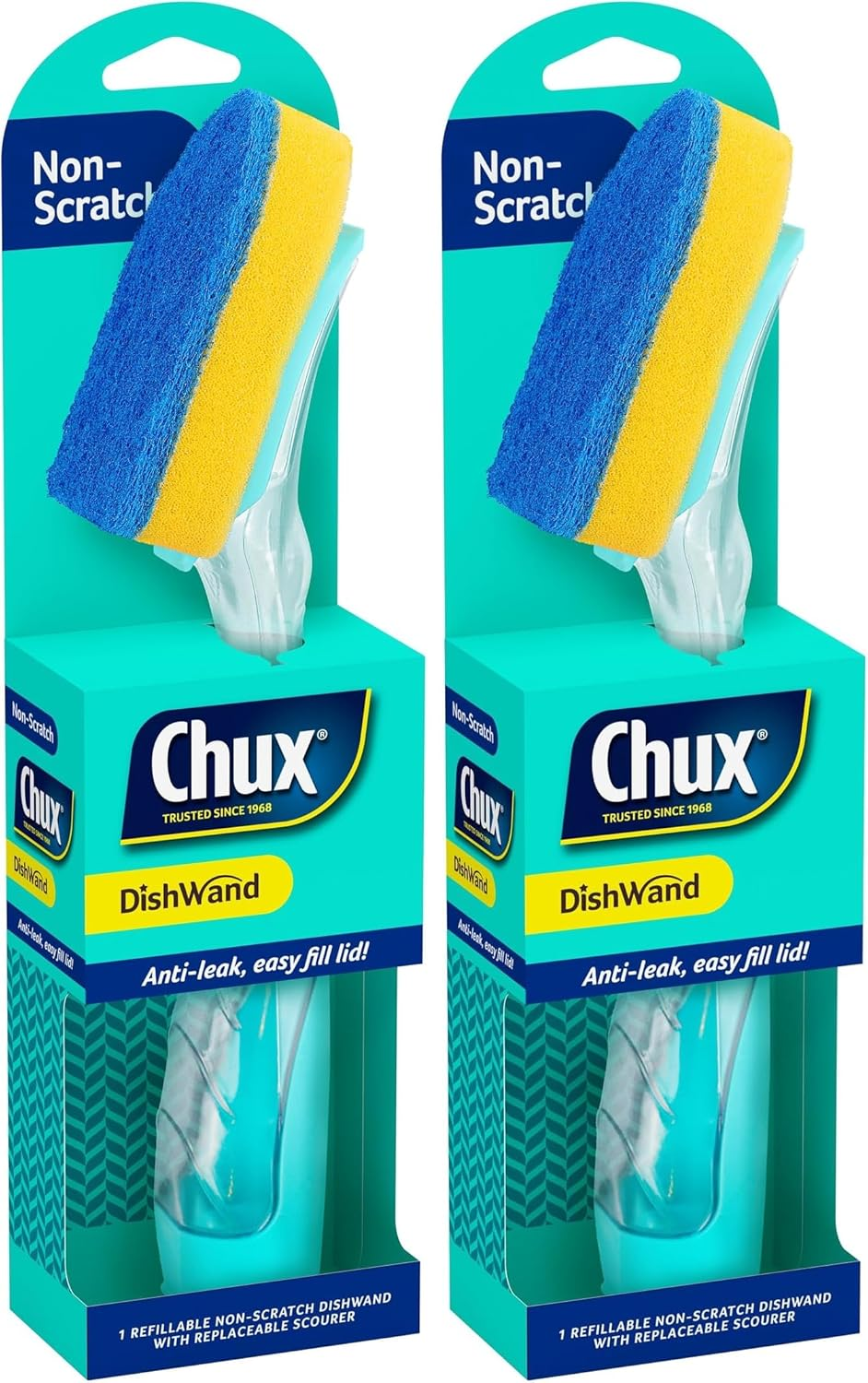 Chux Dishwand Handle, Soap Dispensing Dishwand with Non-Scratch Angled Scrubber, 1 Count image number 4