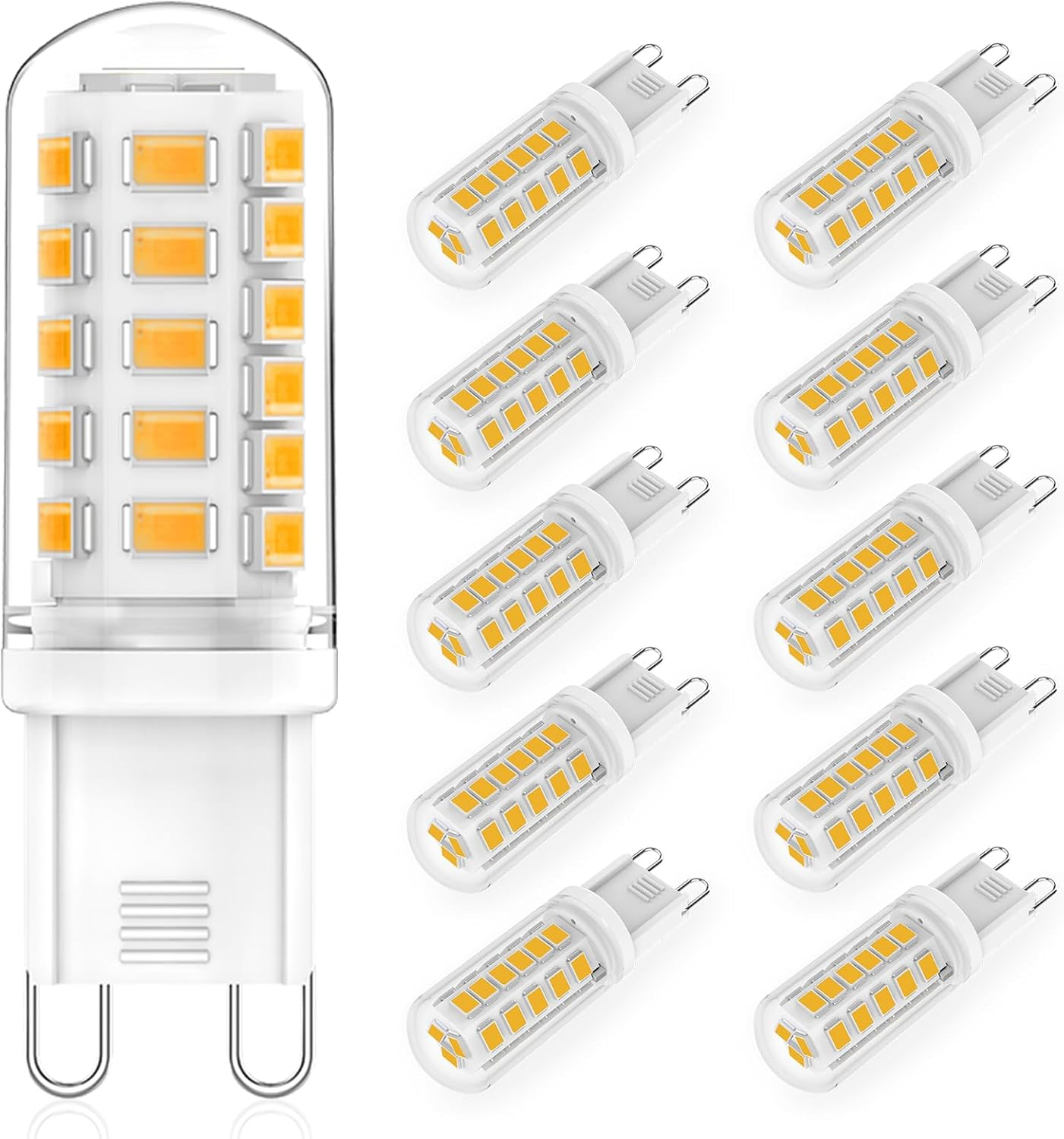 Ruledne G9 LED Bulbs Warm White 2700 K, 3 W Replacement for Halogen Lamp 40 W 50 W, G9 LED Light Bulb AC 230 V Mini Bulb, CRI 85+, No Flickering 520 LM, Not Dimmable, Pack of 10 image number 1