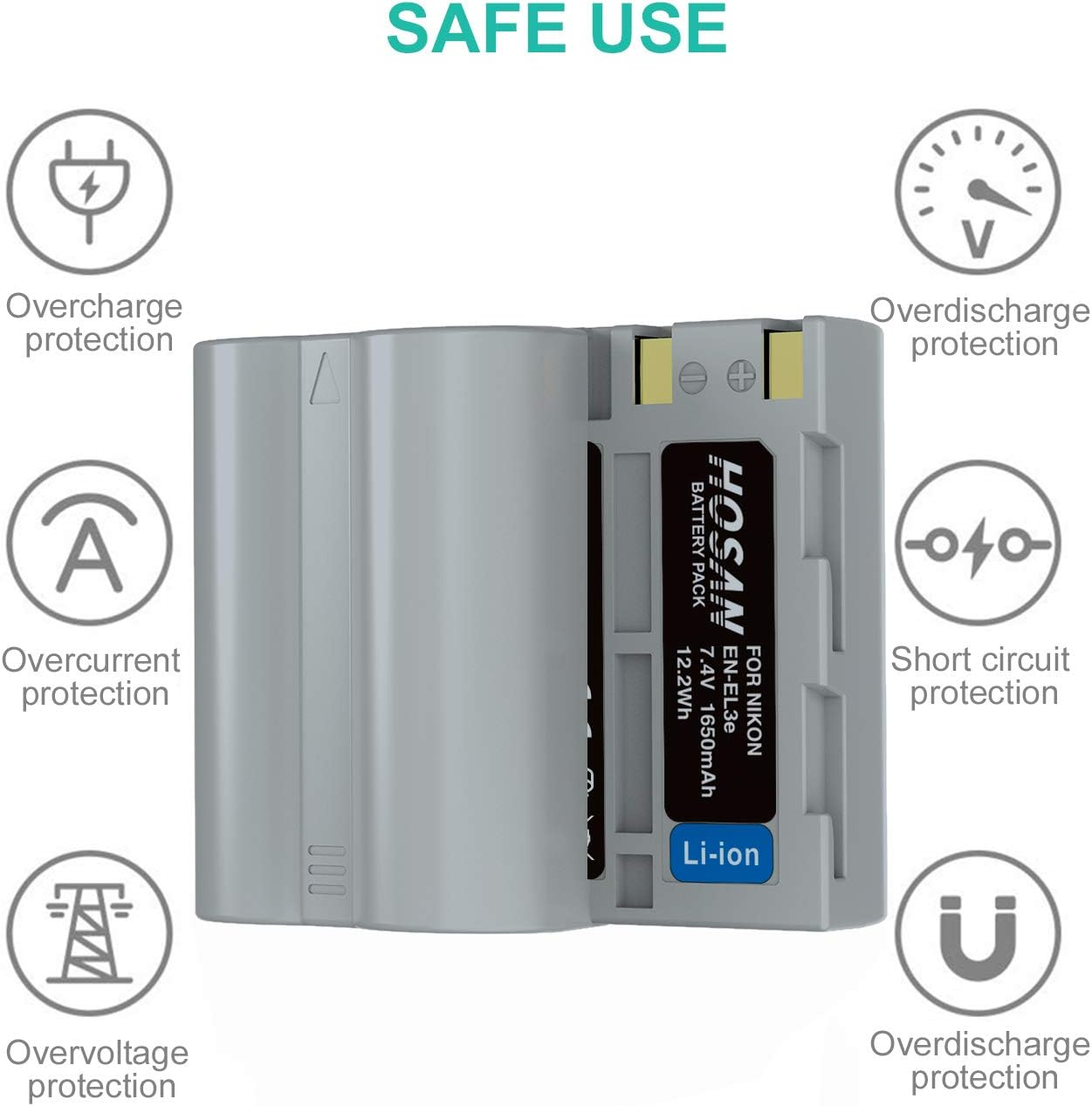 EN-EL3 En-El3E Battery (2 Pack) and Dual USB Charger Kit for Nikon EN-EL3 EN-EL3E Nikon D50 D70 D70S D80 D90 D100 D200 D300 image number 5
