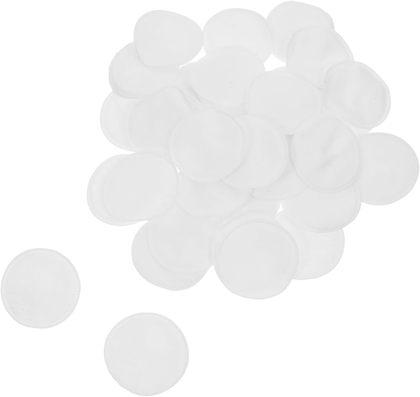 100Pcs Cotton Pads Exfoliating Facial Cleansing Pads for Makeup Remover White Stitched Cotton Rounds for Face Lip and Eye Cleaning image number 1