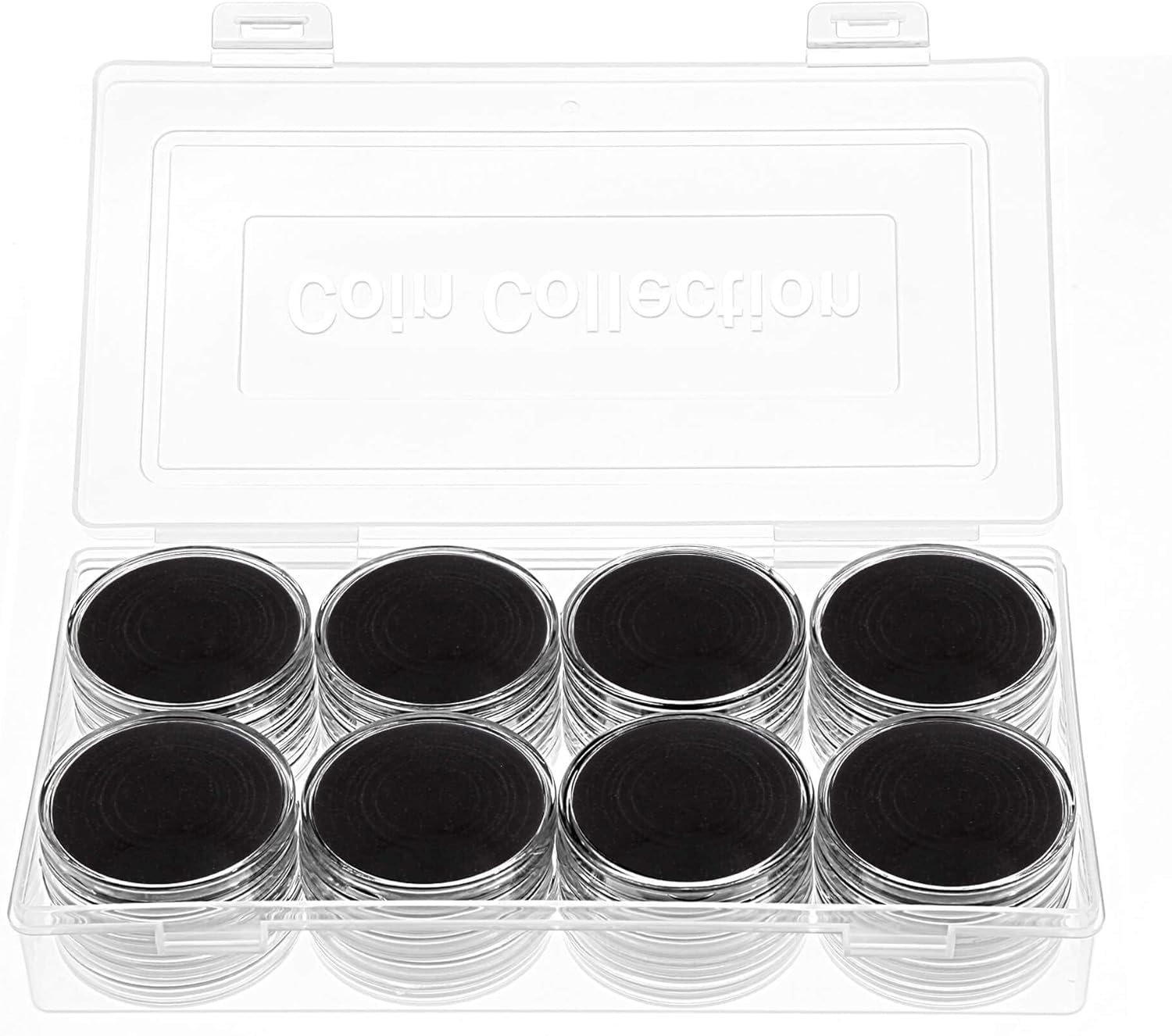 40 Pcs 46Mm Coin Capsules, with Foam Gasket and Plastic Storage Box, for Coin Collection