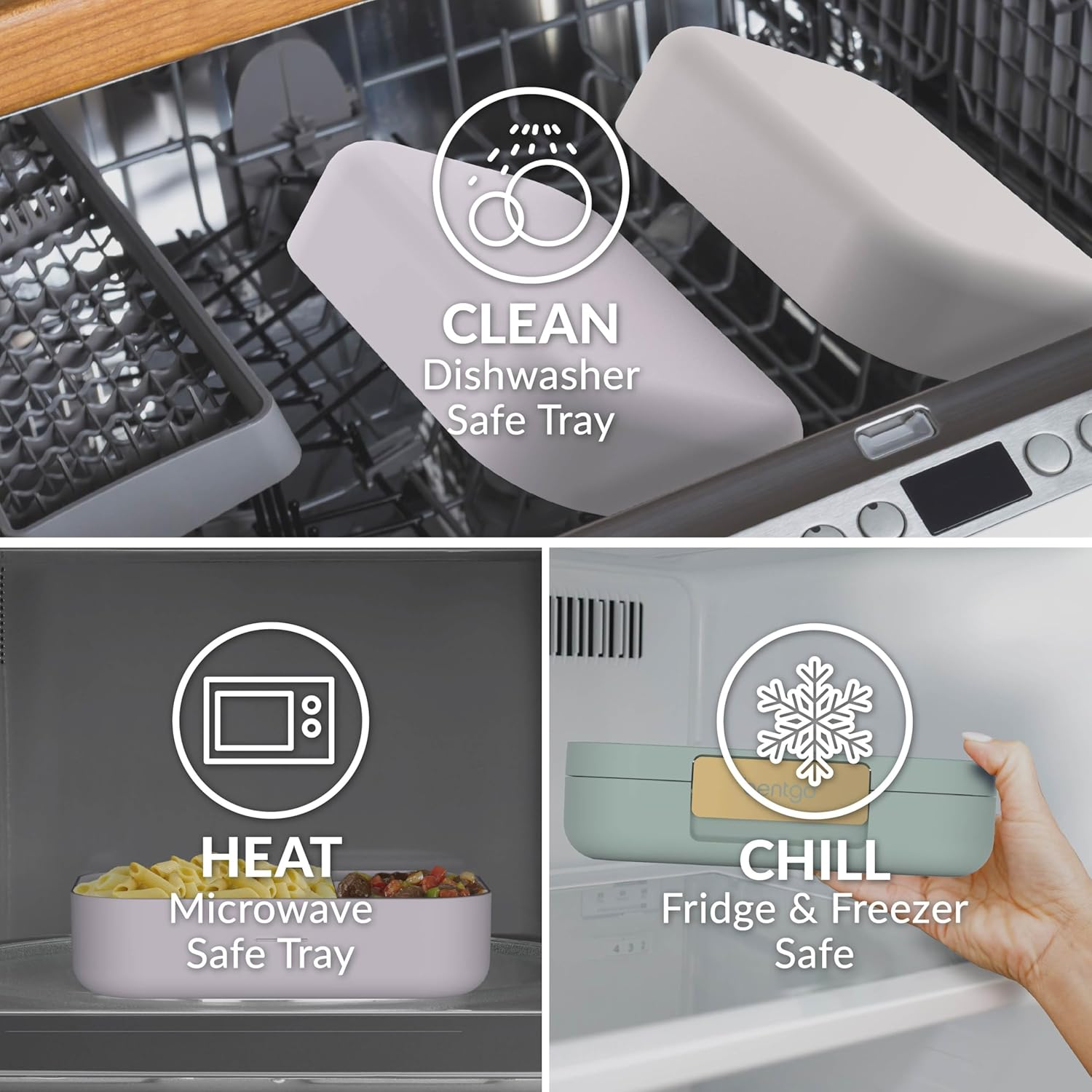 Bentgo Modern Lunch Box - Mint Green - Dark Grey image number 3