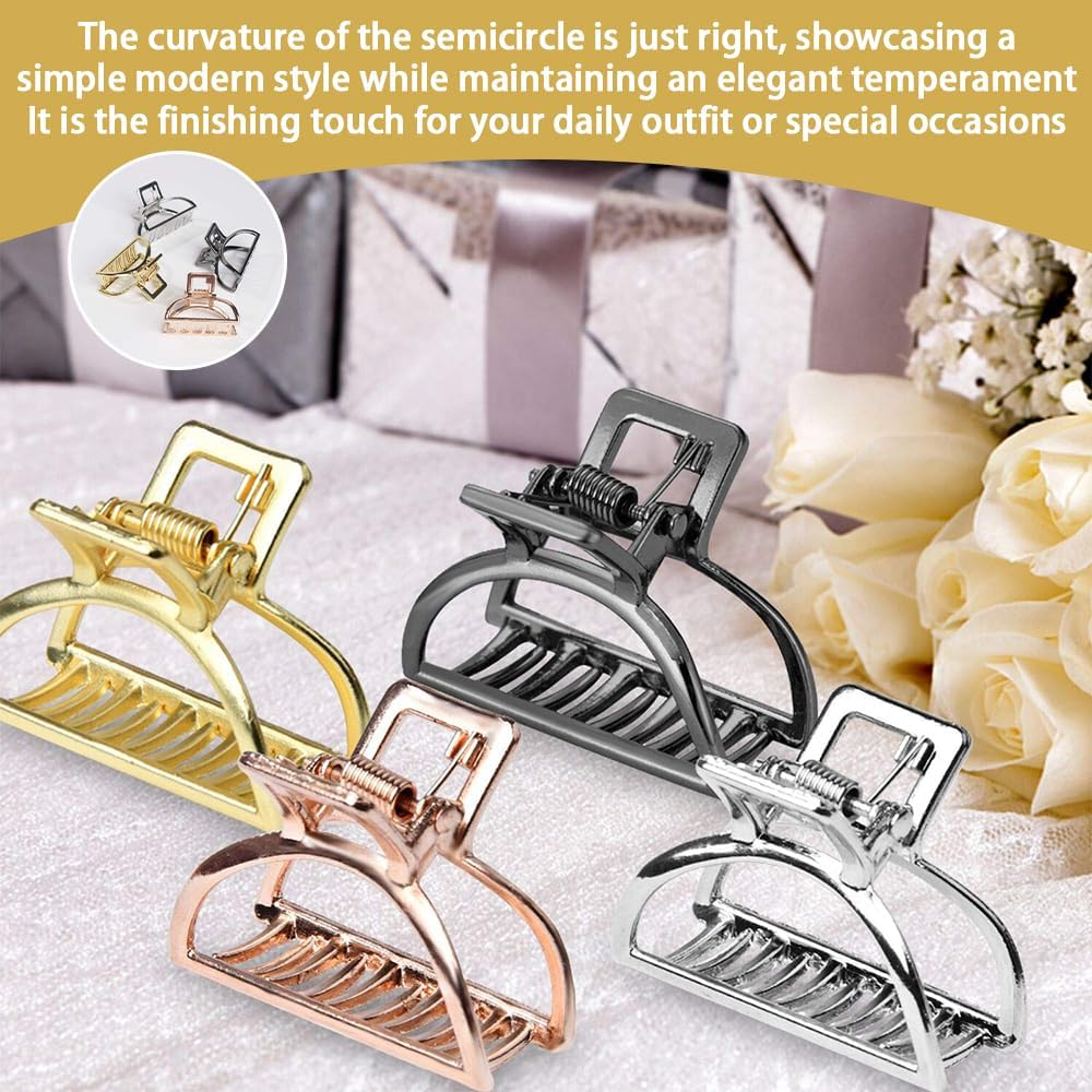 8 Pack Metal Hair Claw Clips,Hair Catches Barrettes,Hair Ornament,Strong Hold Claws,Non-Slip Hair Styling Accessories,Hair Pins,For Women Half Bun image number 1