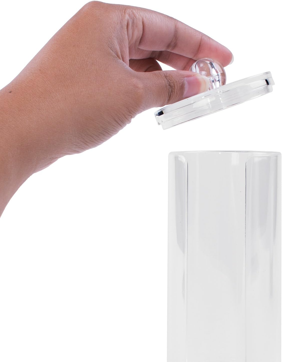 Cosmetic Cotton Pad Rounds Holder Makeup Removers Clear Acrylic Organizer Storage Display Rack image number 5