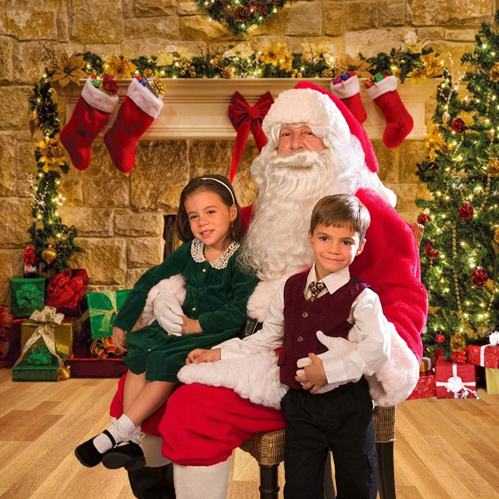 LYWYGG 7X5Ft Christmas Backdrop: Brown Vinyl, Includes 1 X Pic Backdrop, Perfect for Christmas Occasion image number 4