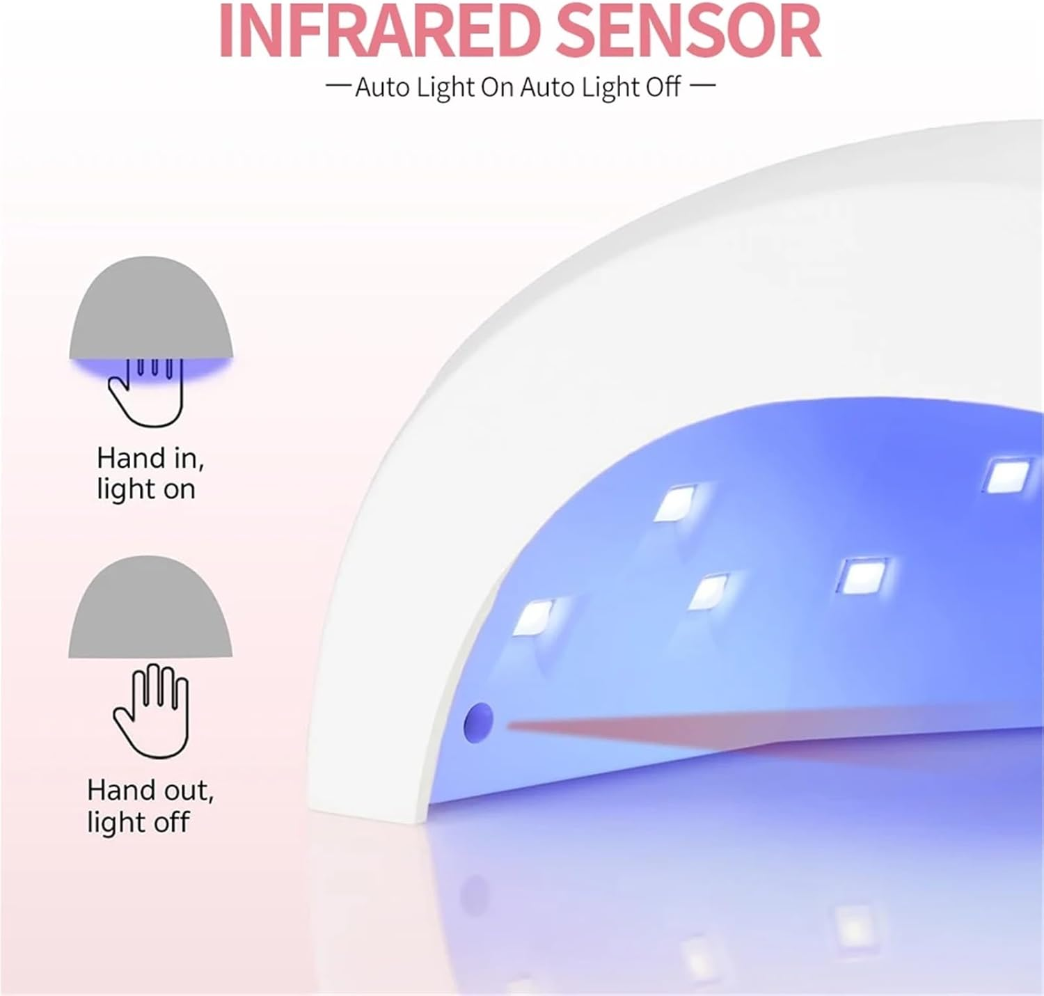 48W UV LED Lamp for Nail 30 Leds with 4 Timer Smart Dryer Art Tools for Home Manicure Salon image number 2