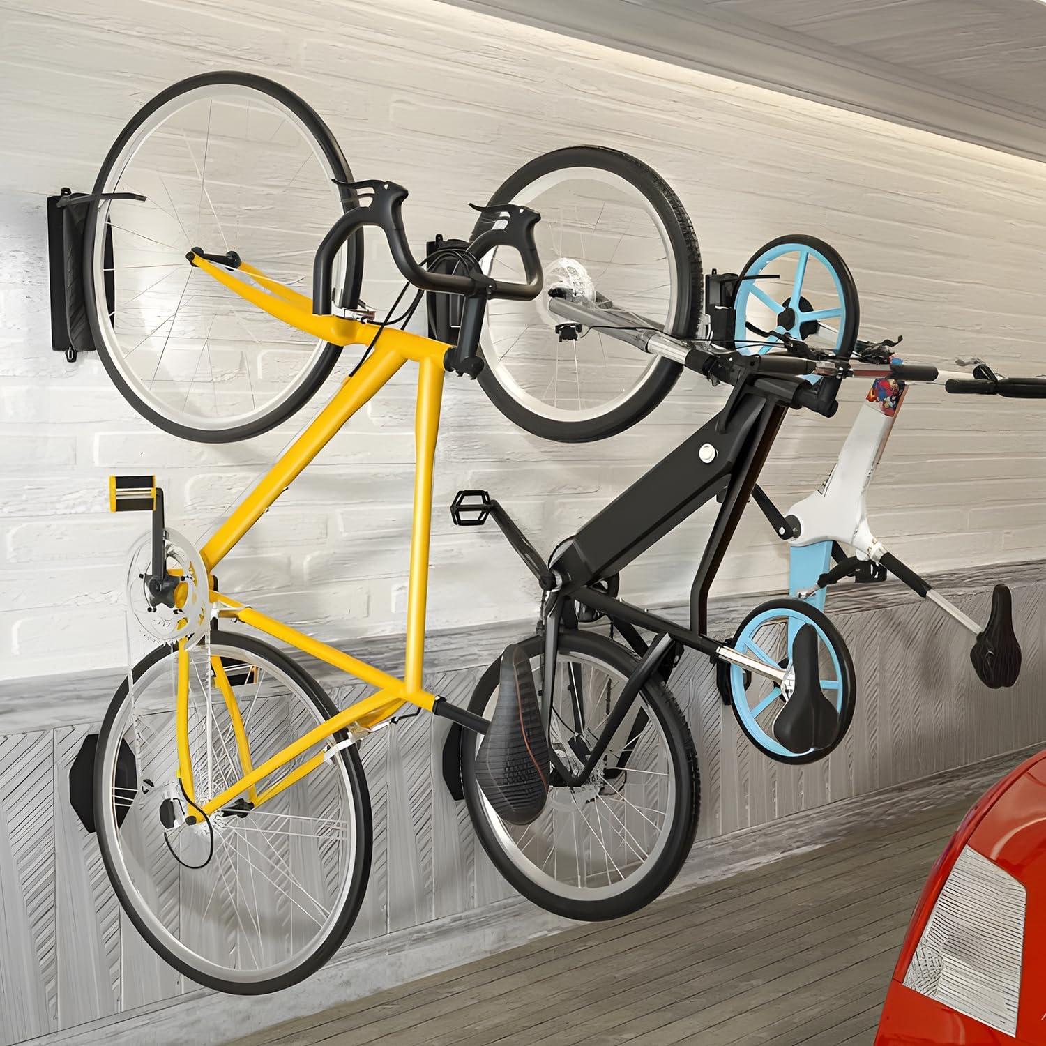 Uandhome Swivel Bike Wall Mount Rack,Bike Wall Hanger for Garage,Wall Mount Bike Rack Bicycle Storage,Bike Rack Vertical Bike Rack Holder Hanger Hook for Indoor Adjustable Angle Swivel Design (2 Pcs) image number 5