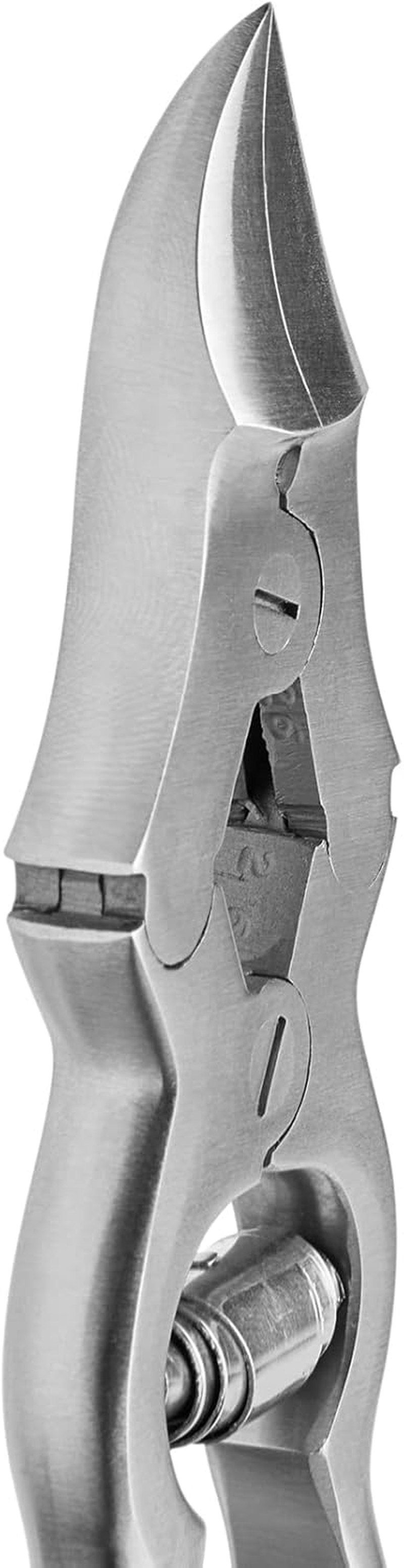 By MILLY High Carbon Steel Professional Nail Clippers for Seniors & Podiatrist Toenail Clippers | Hammer Forged to Trim Thick or Hard Toenails | Heavy Duty Toenail Clippers for Thick Toenails (Silver) image number 4