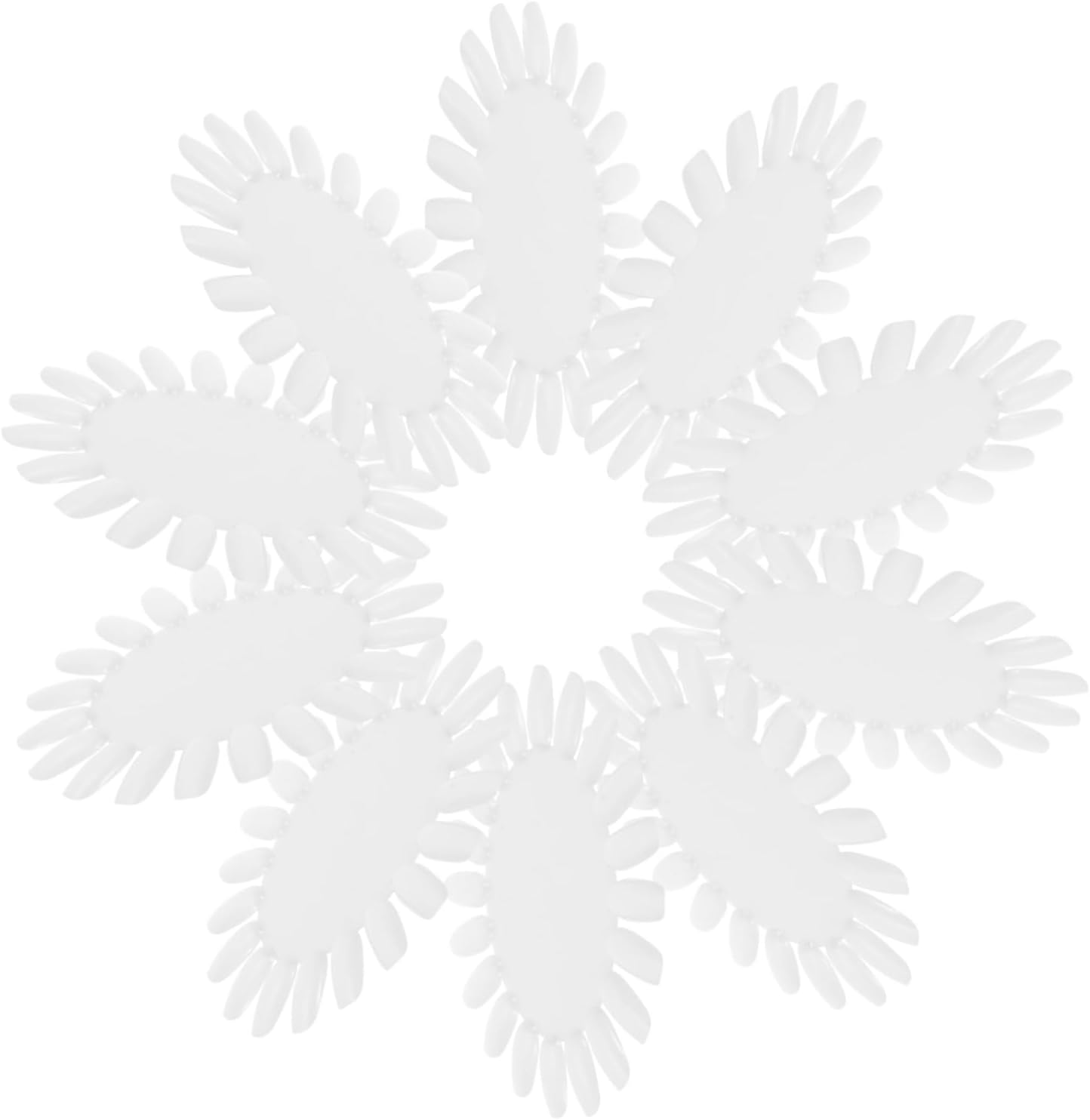 Beaupretty 10Pcs Sunflower Shaped Nail Art Display Wheels Beige Acrylic False Tips Practice Boards for Salon and Home Use Nail Polish Organizer image number 2