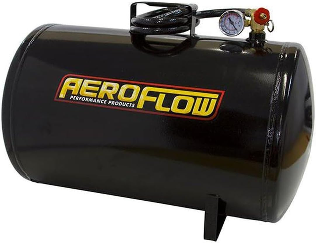 Aeroflow AF77-3001 10 Gal Portable Air Tank Black with Tank Valve 125 Max PSI