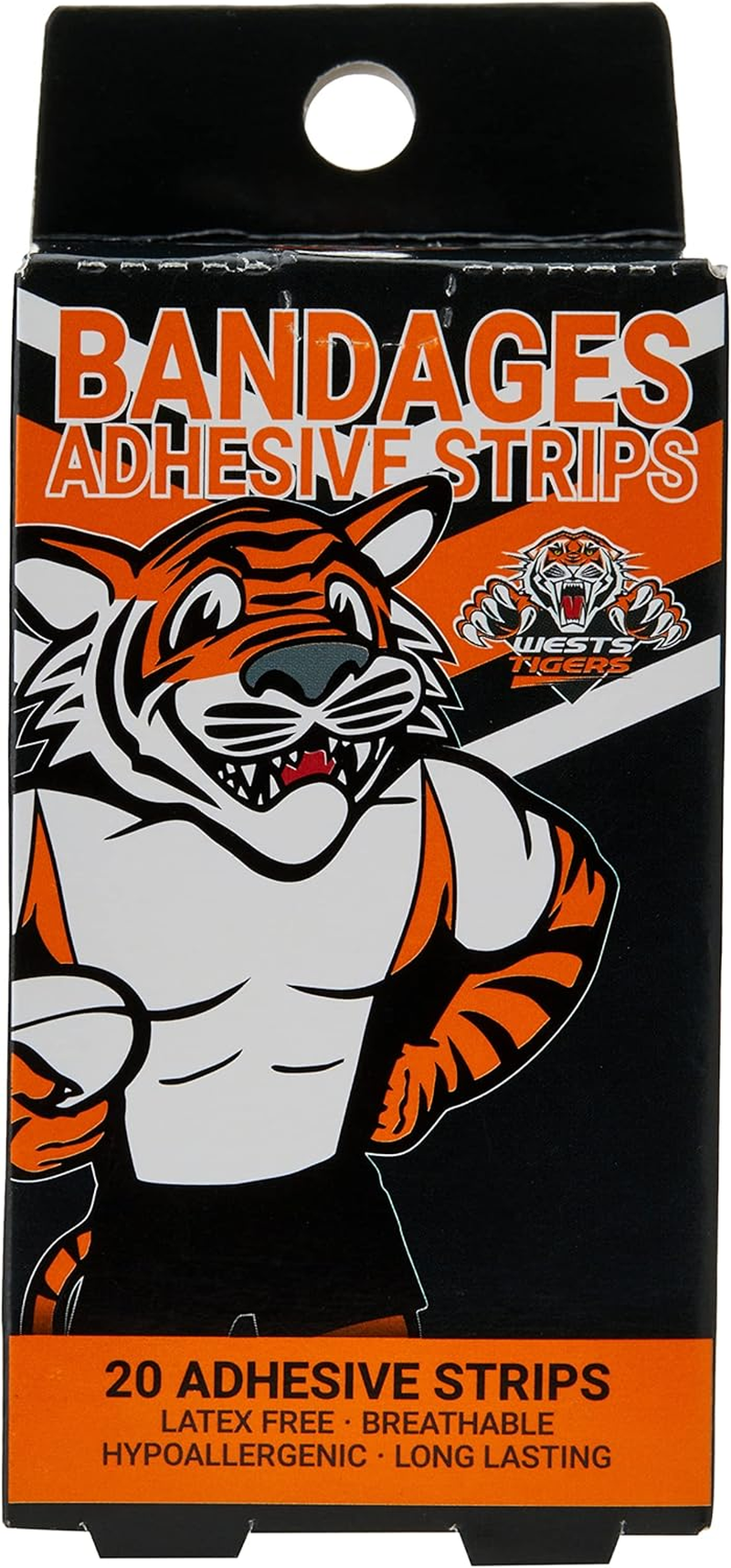 NRL Wests Tigers Mascot Adhesive Bandages (Pack of 20)