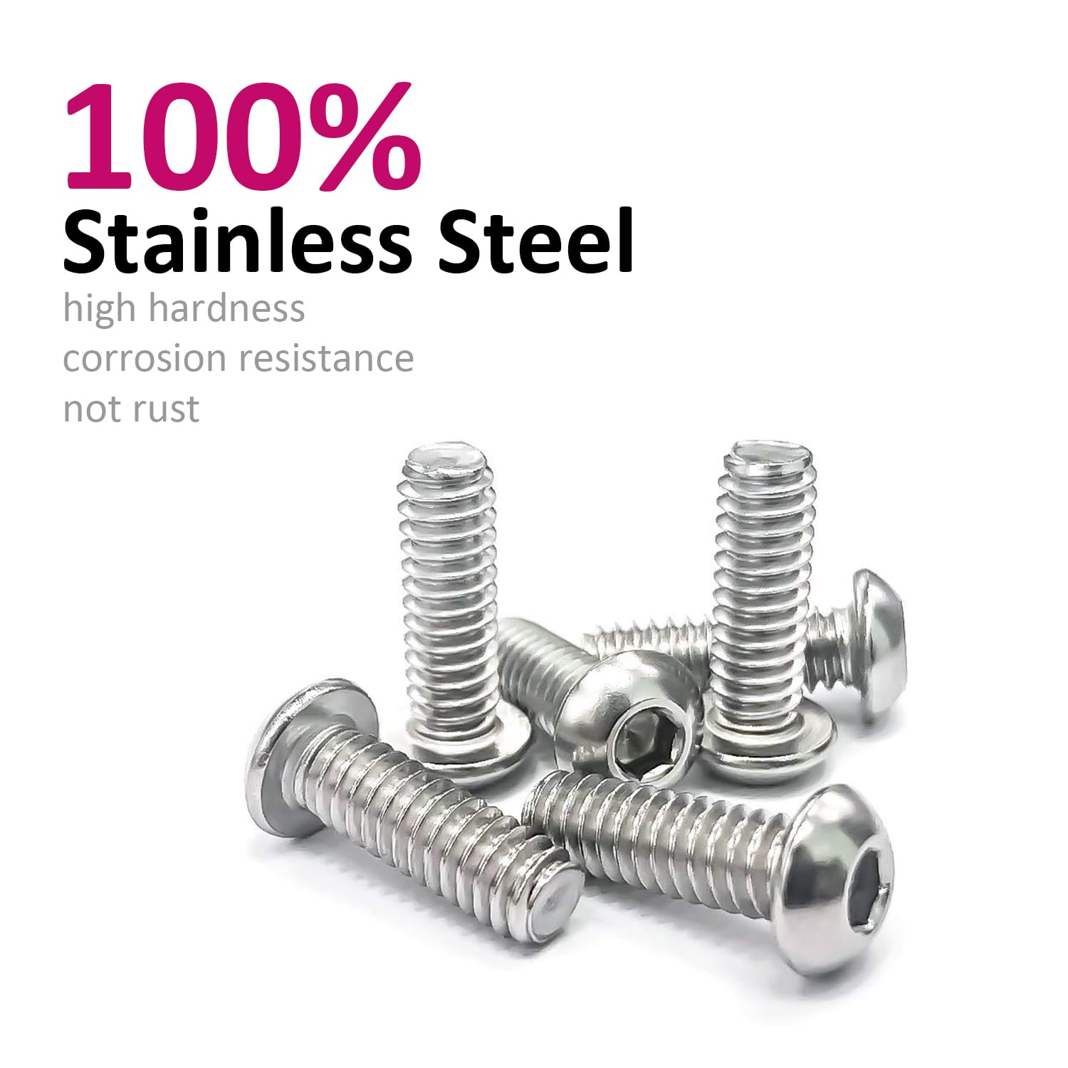 Fullfun 510PCS M3 M4 M5 Button Head Socket Cap Screw Bolts Nuts Assortment Kit, 304 Stainless Steel Metric Screws with 3PCS Allen Wrenches, Allen Socket Hex Drive Machine Screws Set image number 1