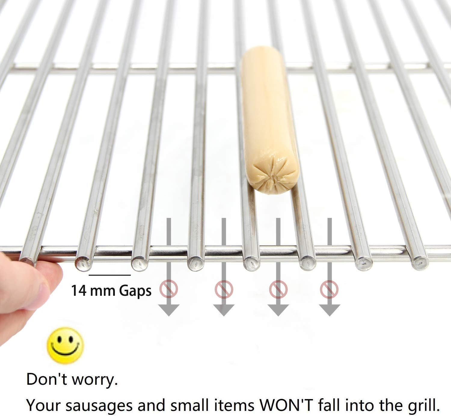 Hongso 7528 19.5 Inches #304 Stainless Steel Cooking Grill Grates Replacement for Weber Genesis E and S Series 300 E310 E320 S310 S320 Gas Grills, 2-Pack SCG528 image number 2