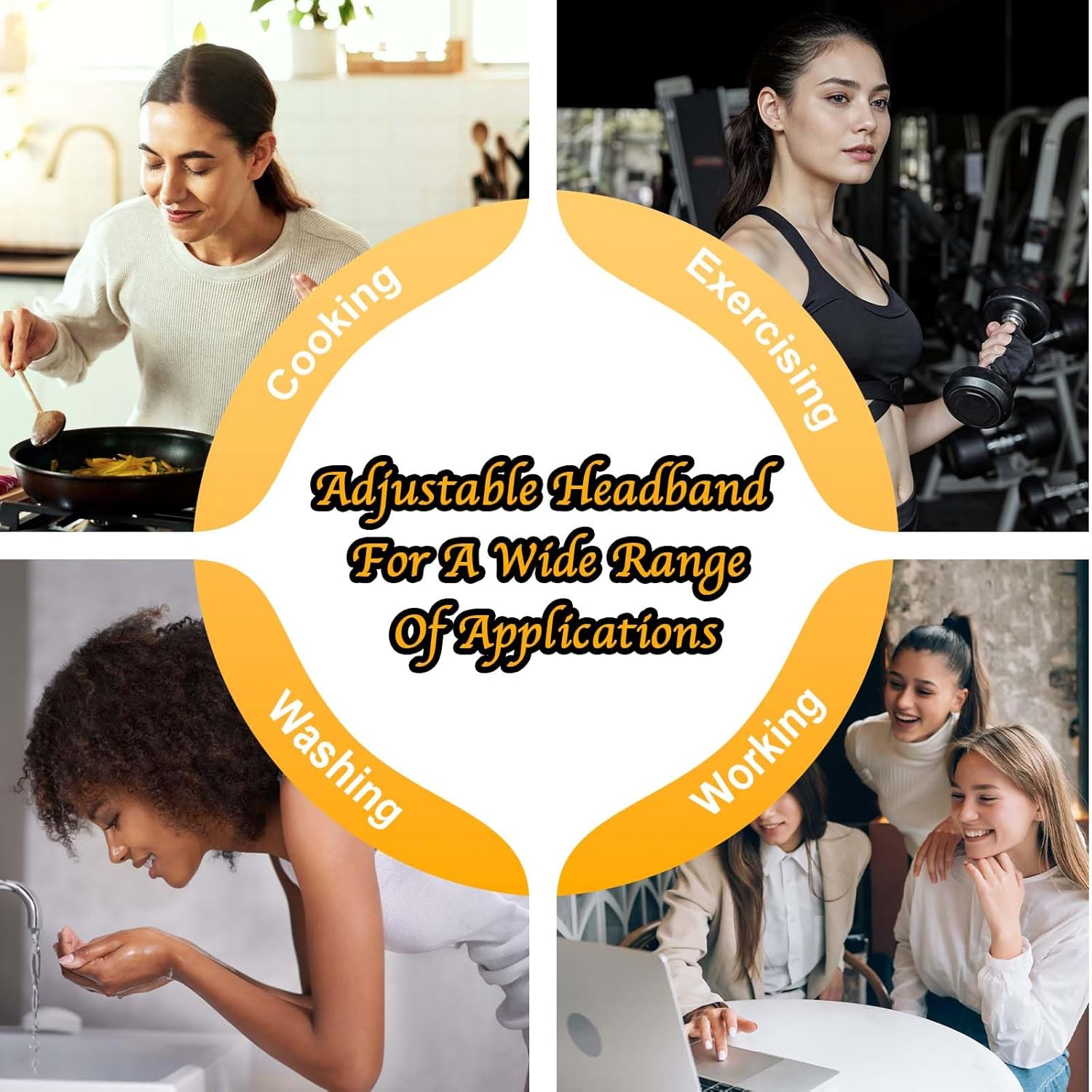 KFHENSOMR Adjustable Hair Ties 4 Pcs Black Large Satin Hair Ties for Afro Puff Thick Hairs Band Adjustable Loc Accessories for Black Women Soft Ponytail Holders for Medium Thick Thin Curly Hairs image number 6