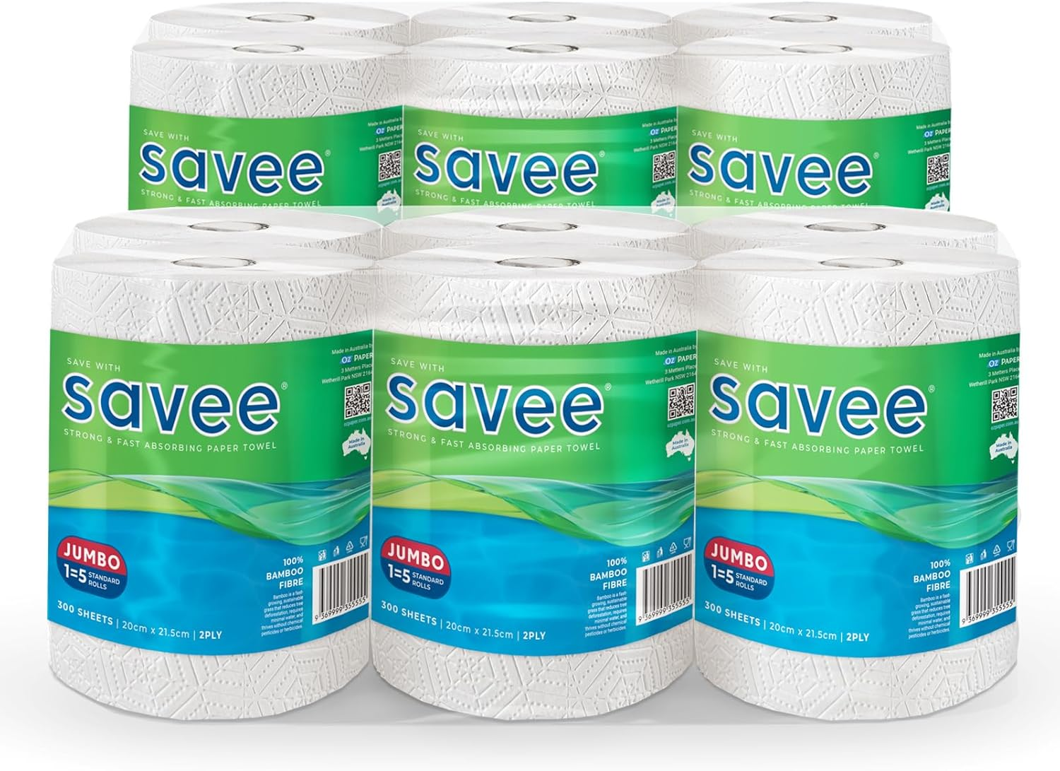 Savee Jumbo Paper Towel (6 Rolls X 300 Sheets)
