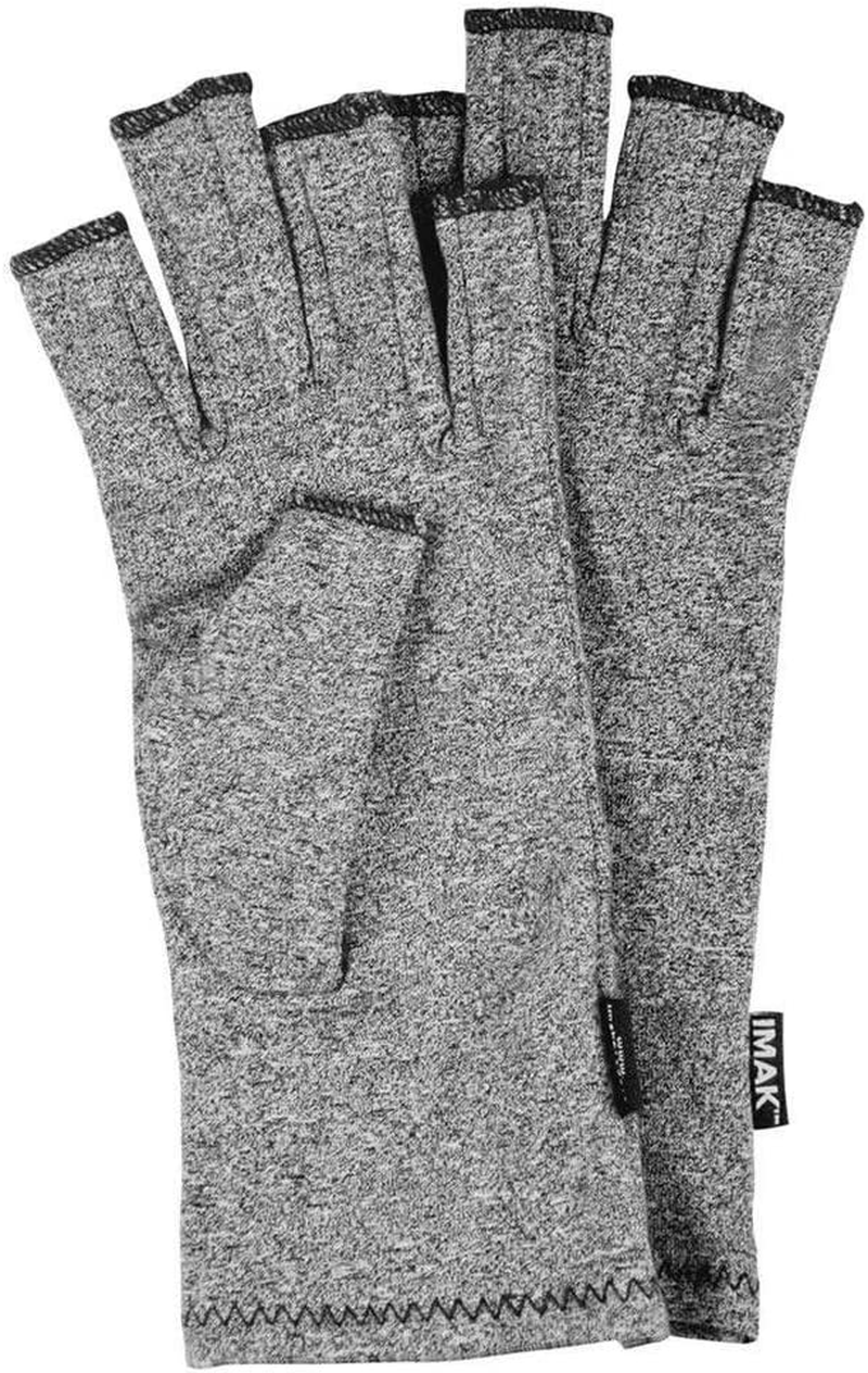 IMAK Compression Arthritis Gloves, Relieves Arthritic Aches, Pain, & Joint Swelling, Open Fingertip Gloves Provide Compression, Warmth, & Comfort, Increases Poor Circulation, Medium, Pair, up to 8.89Cm image number 1