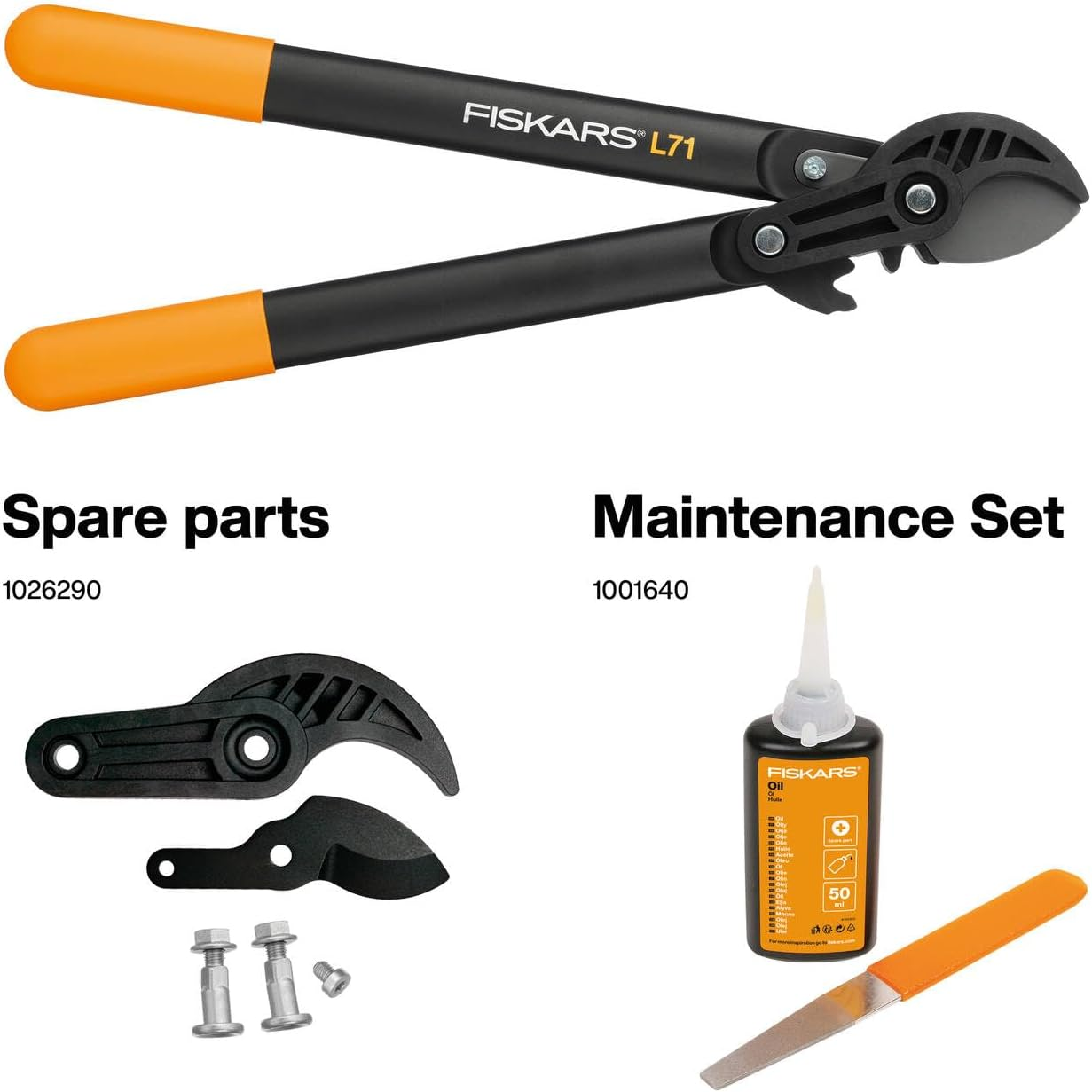 Fiskars L71 Powergear Anvil Looper, Black/Orange image number 3