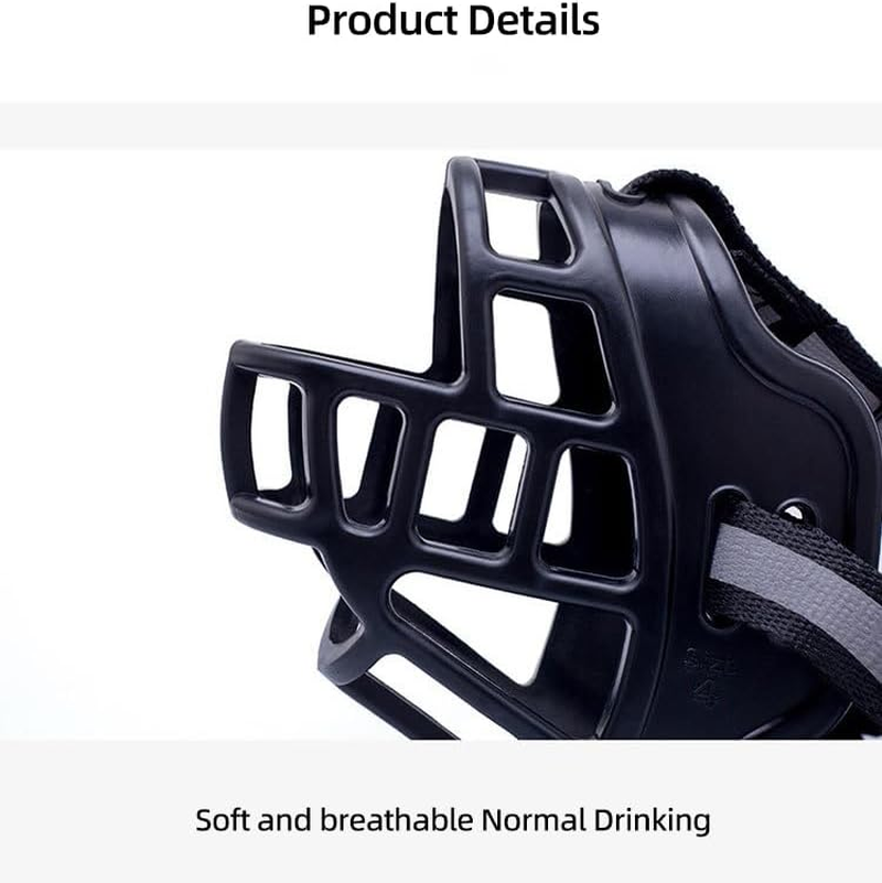 Dog Muzzle, Basket Muzzle for Small Medium Large Dogs, Soft Cage Muzzle for Biting Chewing, Allow Drinking Panting (No.4) image number 6