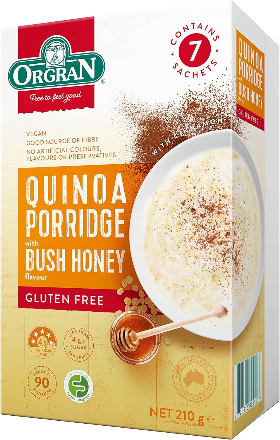 Orgran Gluten Free Bush Honey Porridge 210 G image number 1