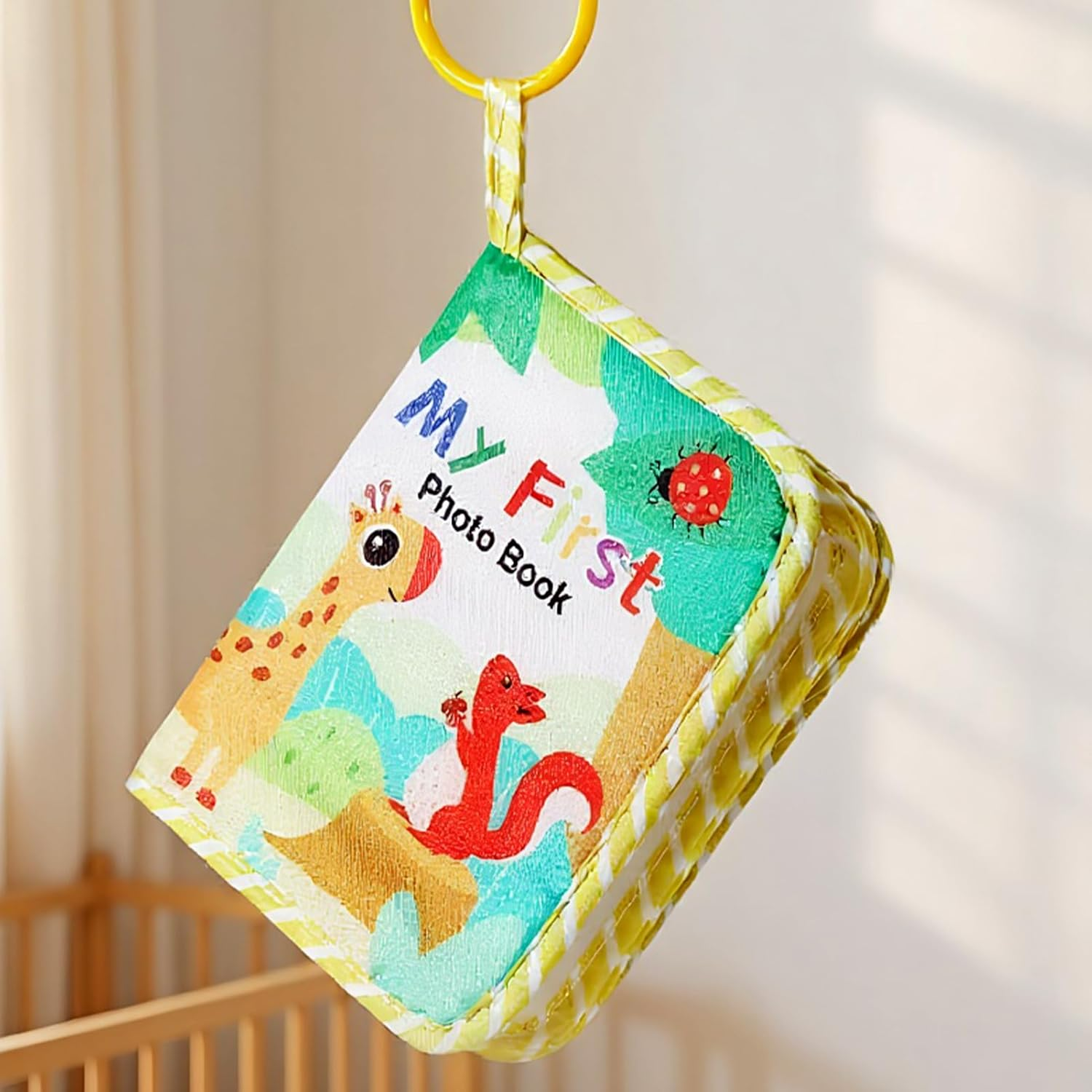 Baby'S First Photo Album | Baby First Photo Album - Soft Cloth Souvenir with Mirror Memory Keeping Keepsake for Parents Memories Birthday Family Kids image number 1