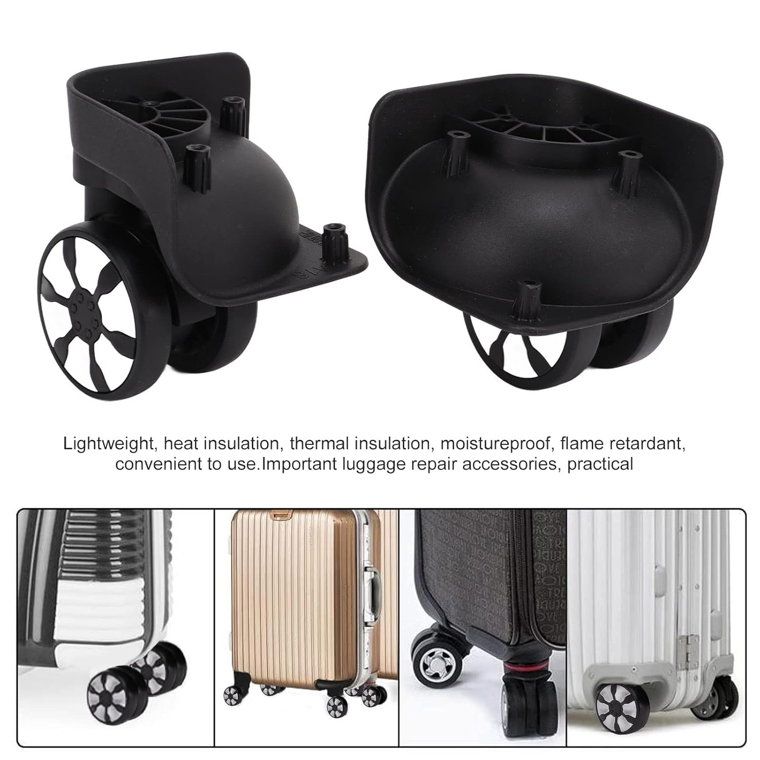 Yuecoom Luggage Swivel Wheels, 360 Swivel Plastic Wheel Replacement Luggage Universal Wheel Luggage Travel Suitcase Wheels for Suitcase Trolley image number 1