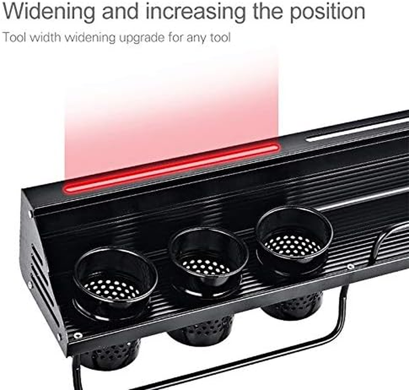 Kitchen Shelf C Version 50Cm 2 Cups 10 Hooks Kitchen Multi-Function Wall-Mounted Condiment Holder Storage Rack (Black) Kitchen Shelf (Color : Black) image number 1