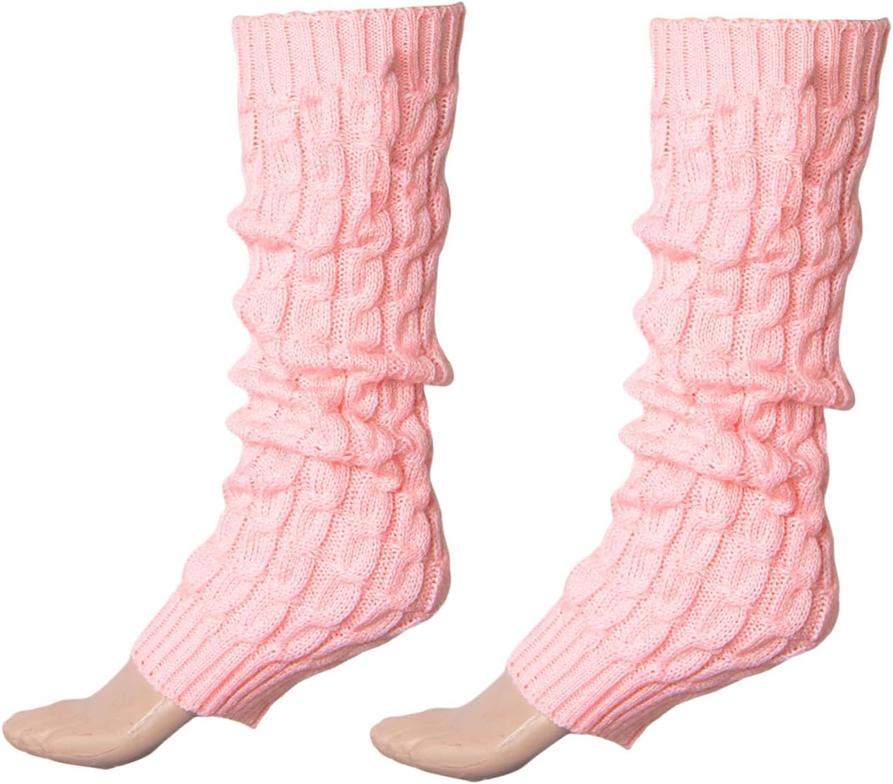 Knitted Ribbed Stirrup Leg Warmers for Women - Extra Soft Long for Winter, Yoga, Dance image number 1