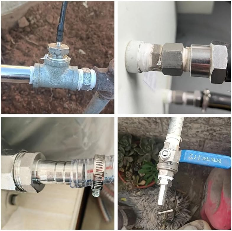 Hose Barb Fitting 2Pcs Stainless Steel Male Thread Coupling Fitting Tail Connector Adapter for Water, Gasand Fuel image number 1