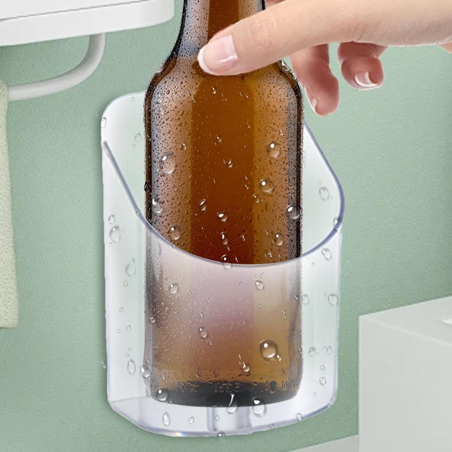 Aufquwk Wall Red Wine Bottle Organizer | Strong Adhesive Bottle Display Holder - High Strength Bottles Storage for Pool Refrigerator Door image number 4