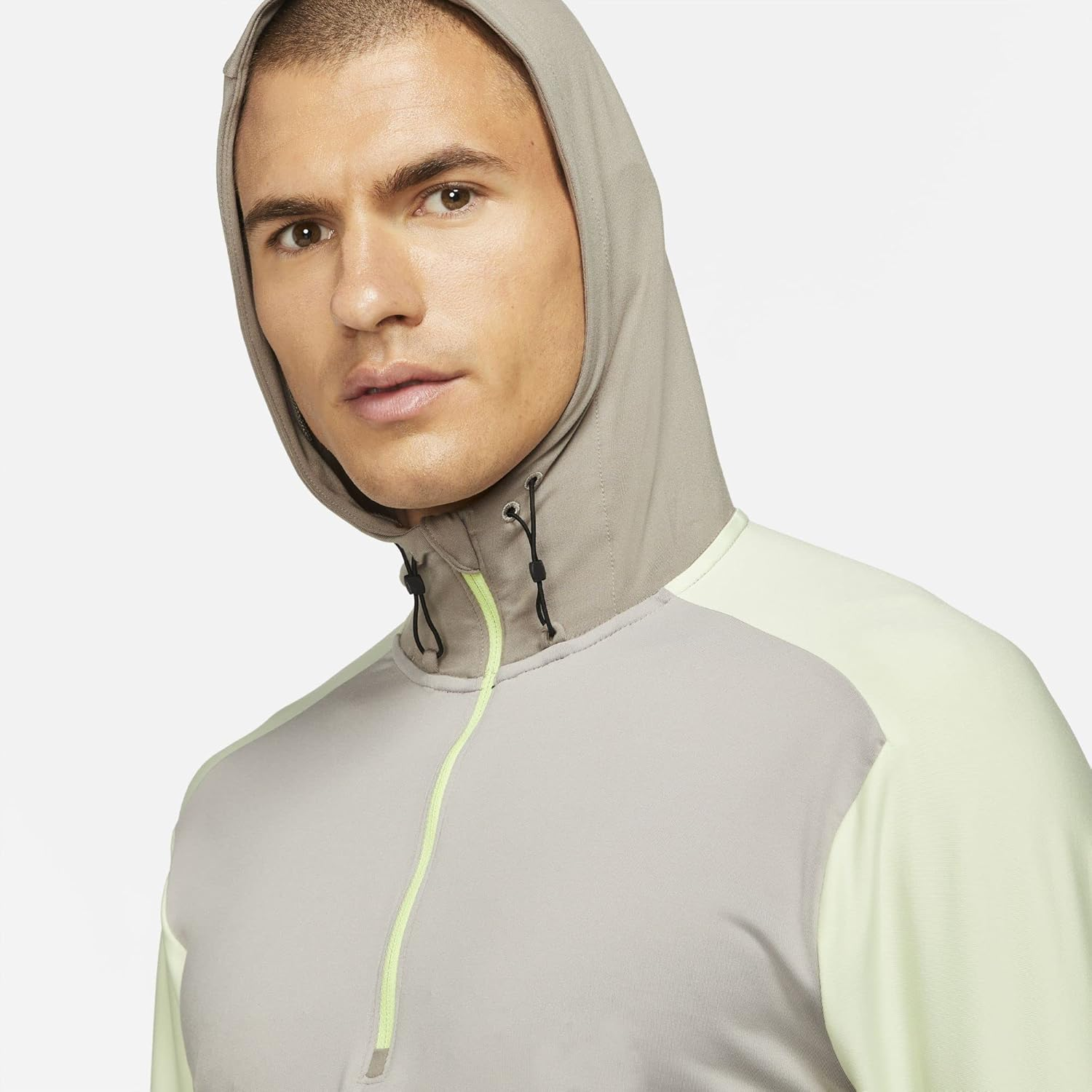 Nike Men'S M Nk Df Trail Elmt Gx Hoodie Sweatshirt, College Grey/Moon Fossil/Lime Ice, XL