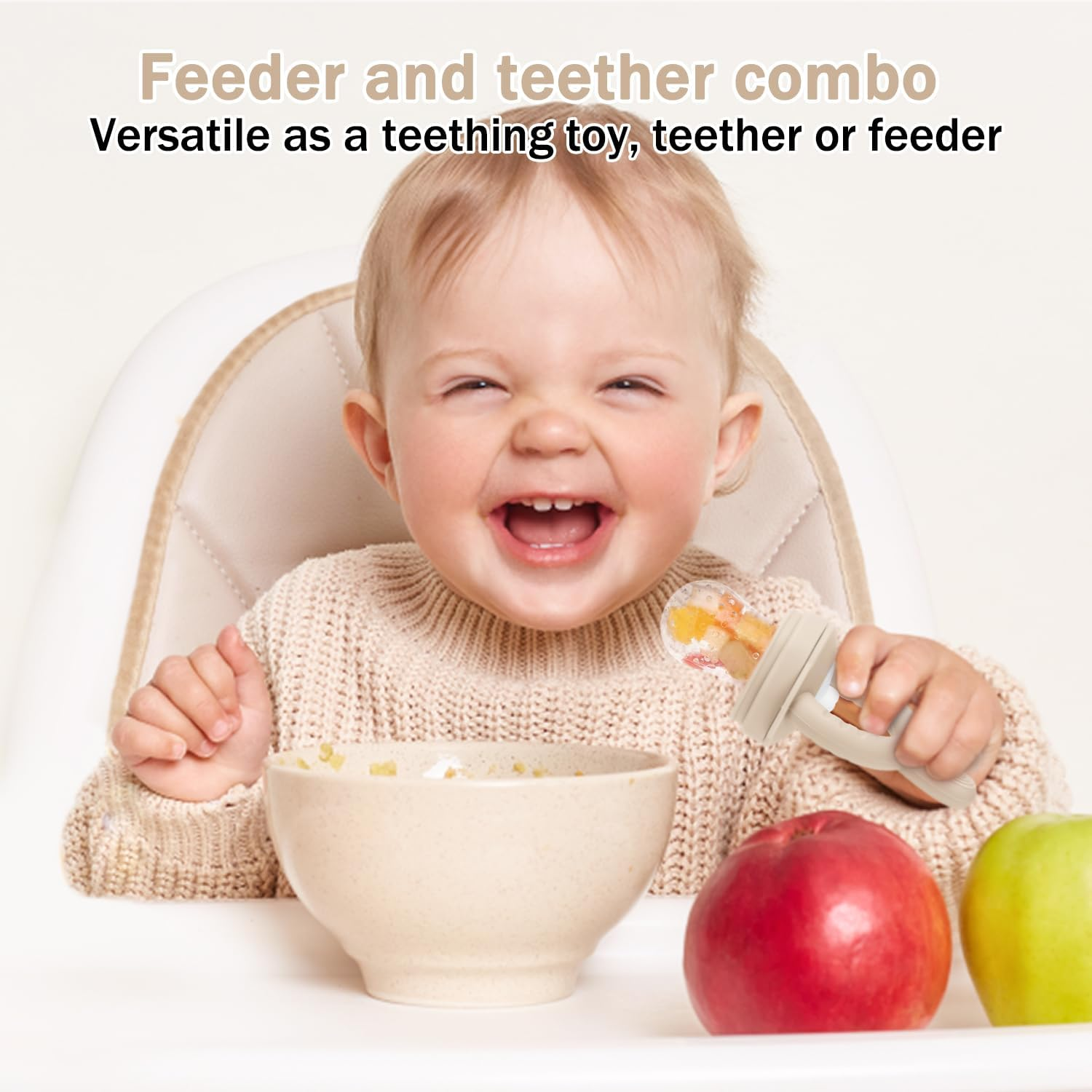 Silicone Baby Fruit Food Feeder, Freezer Tray with Lid for Batch Prep,Introduce New Foods, Breastmilk Popsicle Molds, Silicone Teething Toys image number 2