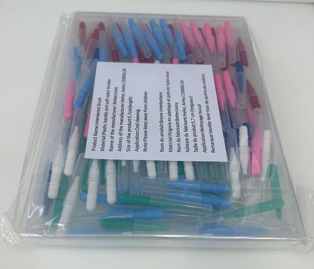 120 Pcs Interdental Brush, Betterjonny Soft Dental Floss Brushes Toothpick Tooth Flossing Head Oral Dental Hygiene Brush Braces Dental Brush Tooth Cleaning Tools 6 Colors image number 2