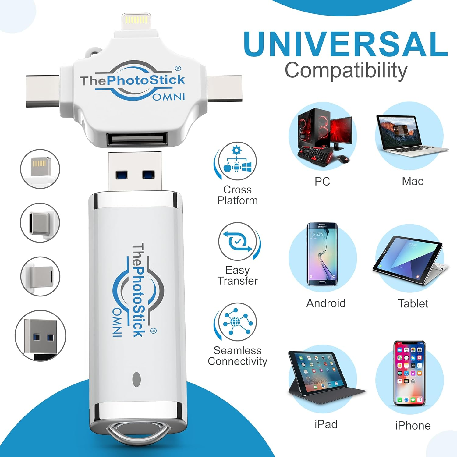 Thephotostick&reg; Omni 32GB + Protective Case | Secure Photo & Video Backup and Transfer | Digital File Organization | USB & Multiport Connection for Phones, Tablets and Computers | Water Resistant Case image number 6