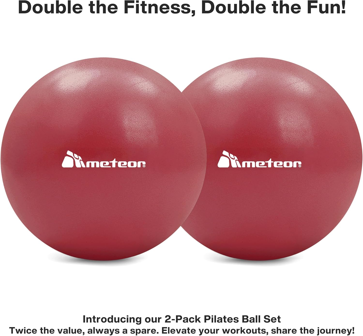 Meteor 2Pcs Mini Pilates Ball (25Cm) - Small Swiss Ball, Exercise Ball, Fitness Ball, Barre Ball - Ideal for Yoga, Pilates, Therapy & Relaxation image number 6