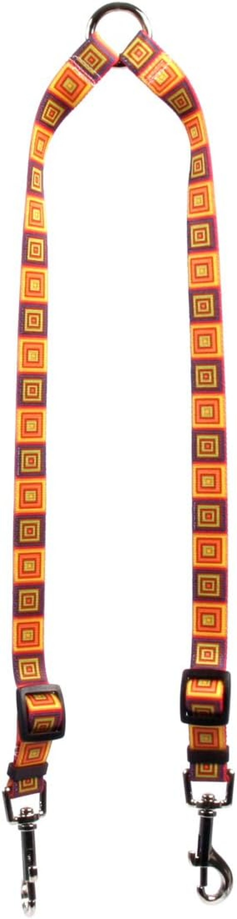Yellow Dog Design Orange Blocks Coupler Dog Leash, Medium-3/4 Wide and 12 to 20" Long