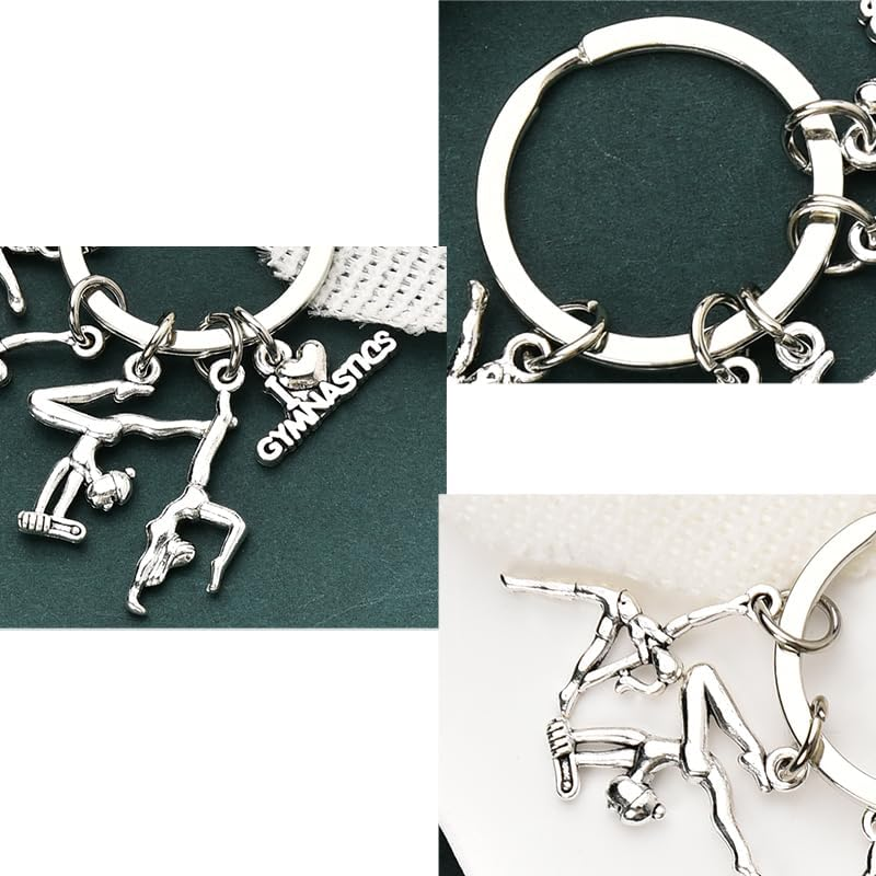 Gymnastics Themed Birthday Gifts for Granddaughter Daughter Gymnast Gift Keychain for Sister Niece Gymnastic Graduation Presents for Graduates Students Gymnast I Love Gymnastics Gifts for Gym Coach image number 1