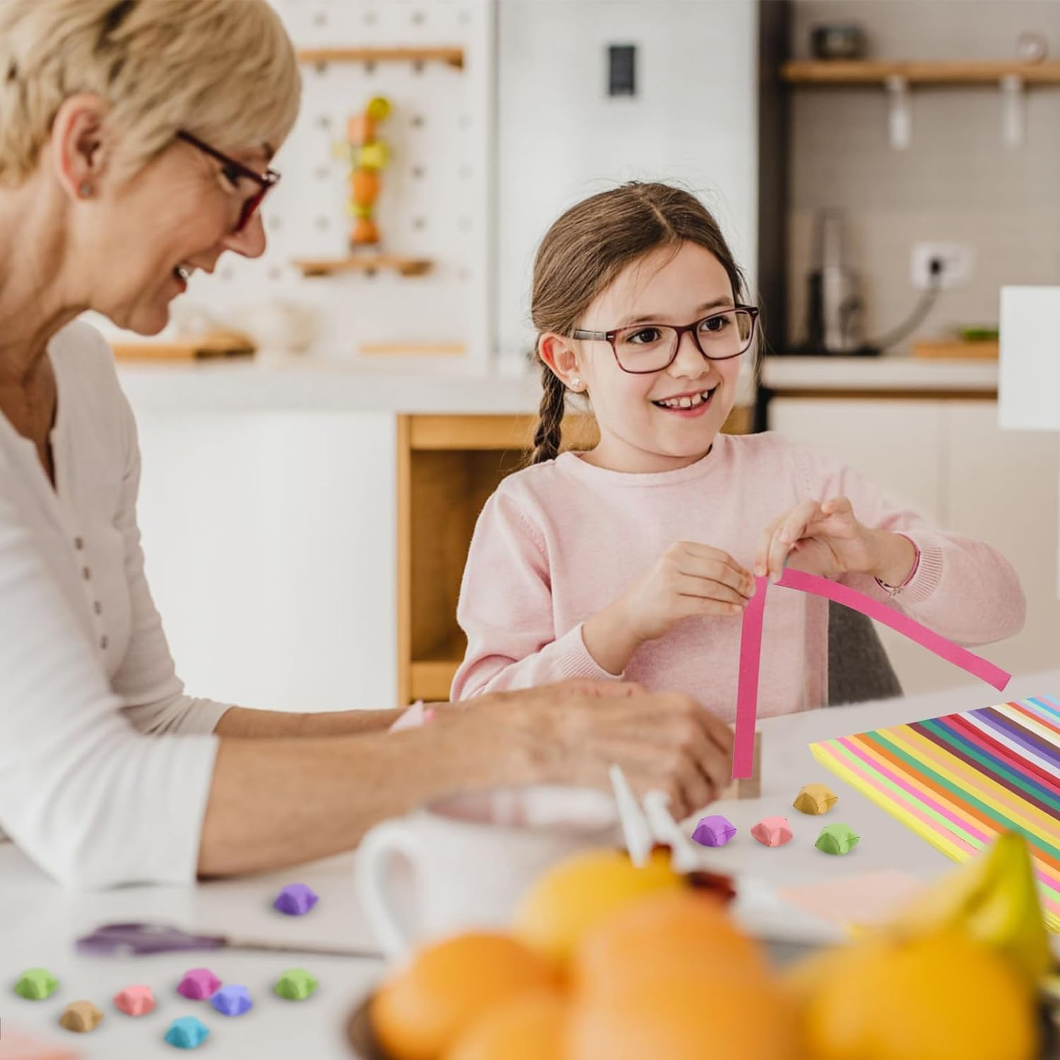 Origami Stars Papers, Star Paper, WADY 1350 Sheets Children'S Lucky Star Origami Strips, 24 * 1CM Lucky Origami Stars for Make Wishing Stars, DIY Paper Crafts (27 Color) image number 2