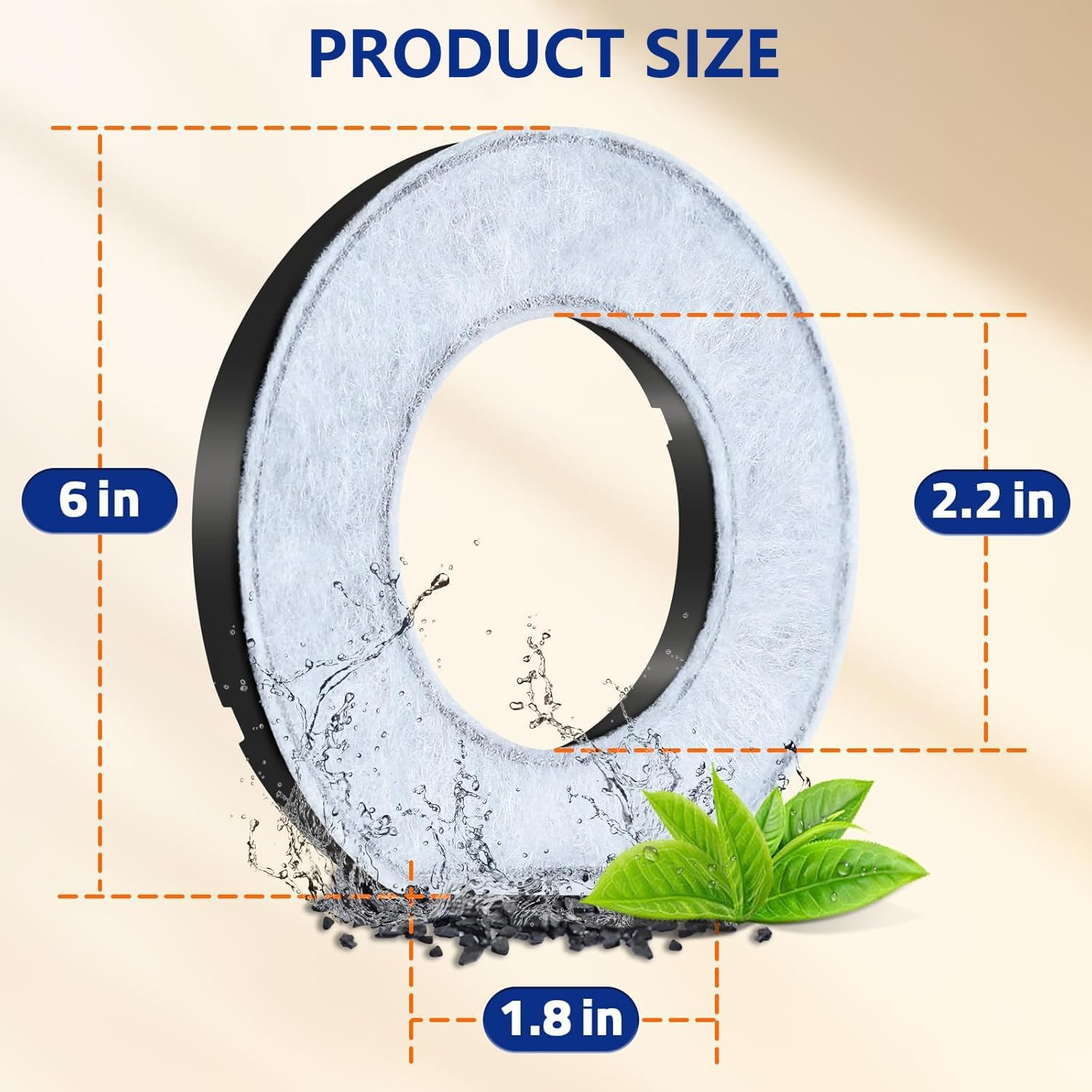 4-Pack Replacement Filters for Nestcharm 4.5L No-Spill Dog Water Bowl, Activated Carbon Filters for Pet Slow Water Bowls image number 2