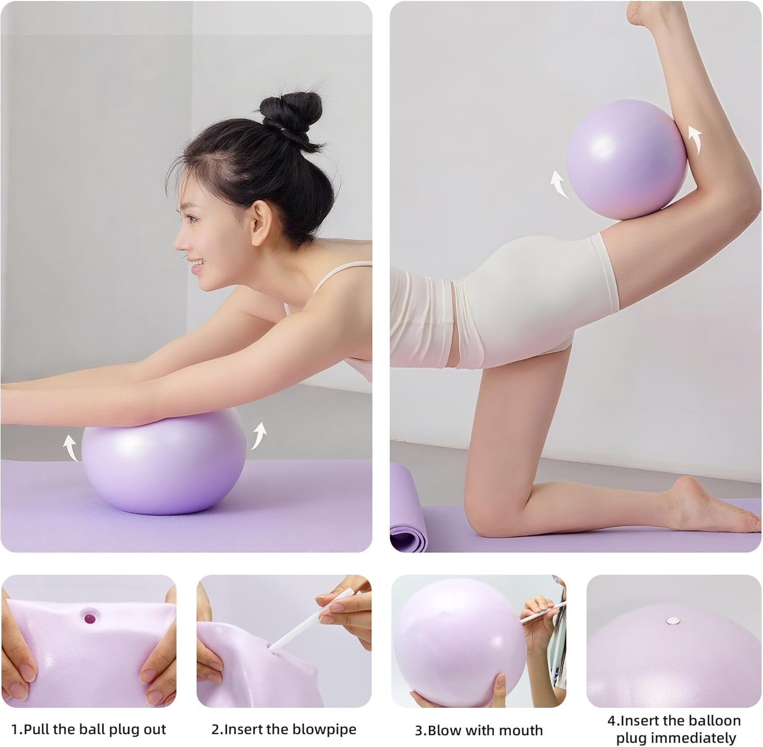 Pilates Ball Ring Home Kit Set - Yoga Essential Equipment Including Pilates Circle, 2 Silicone Resistance Bands, Mini Yoga Ball and Back Opener Rope image number 2