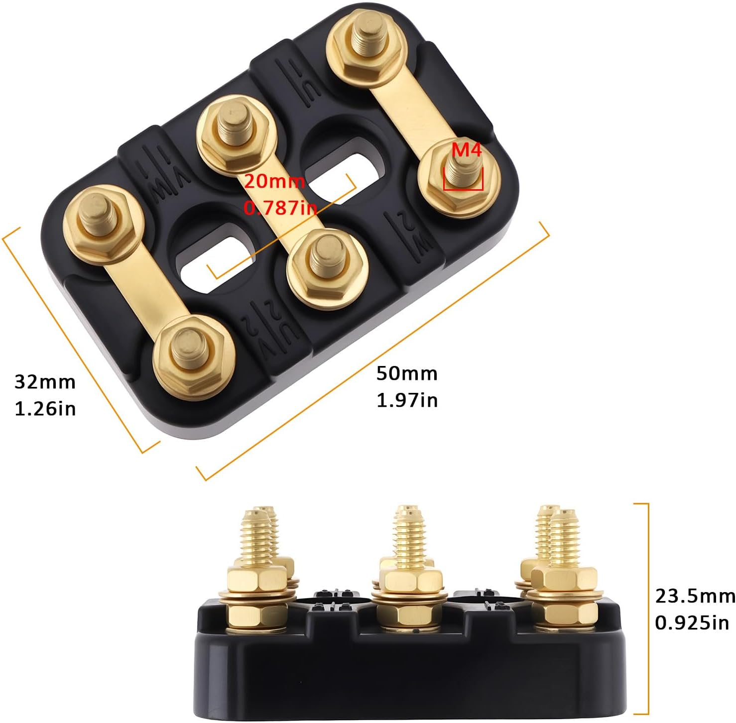 Be in Your Mind 2Pcs M4 Electric Motor Terminal Block 50X32Mm Suitable for Most Electric Motors Generators